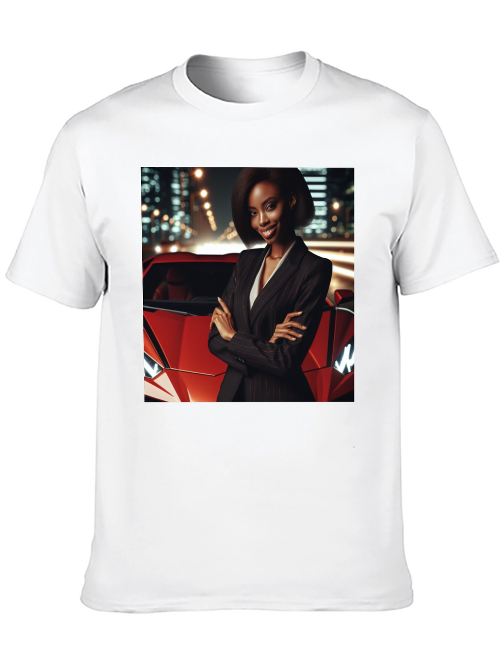 Modern Black T-Shirt with Striking Graphic Design