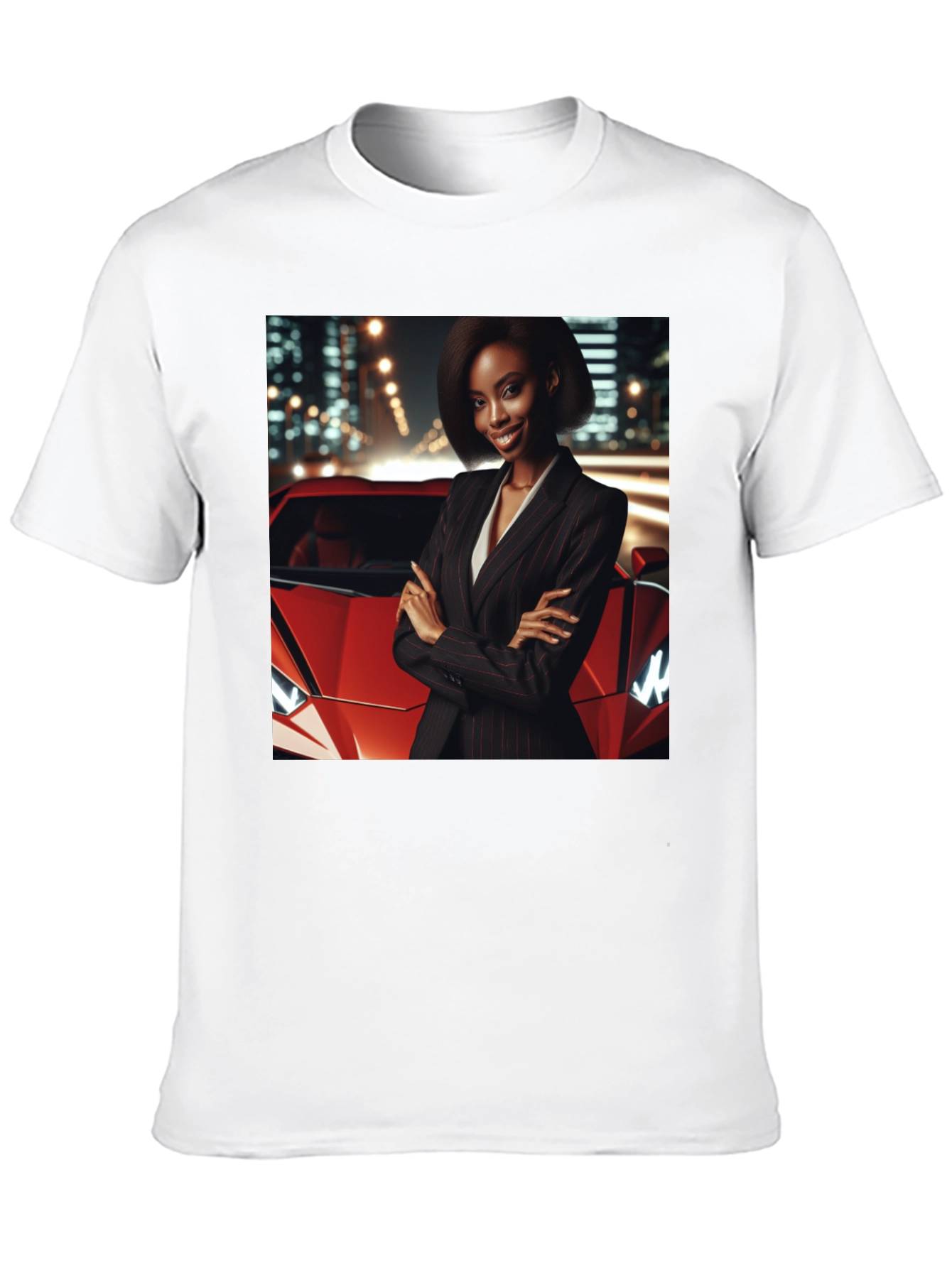Modern Black T-Shirt with Striking Graphic Design