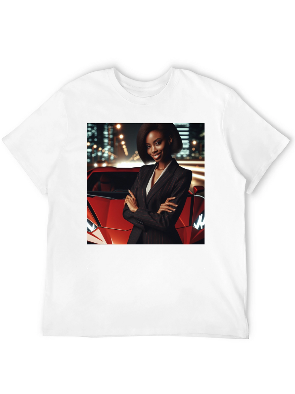 Modern Black T-Shirt with Striking Graphic Design