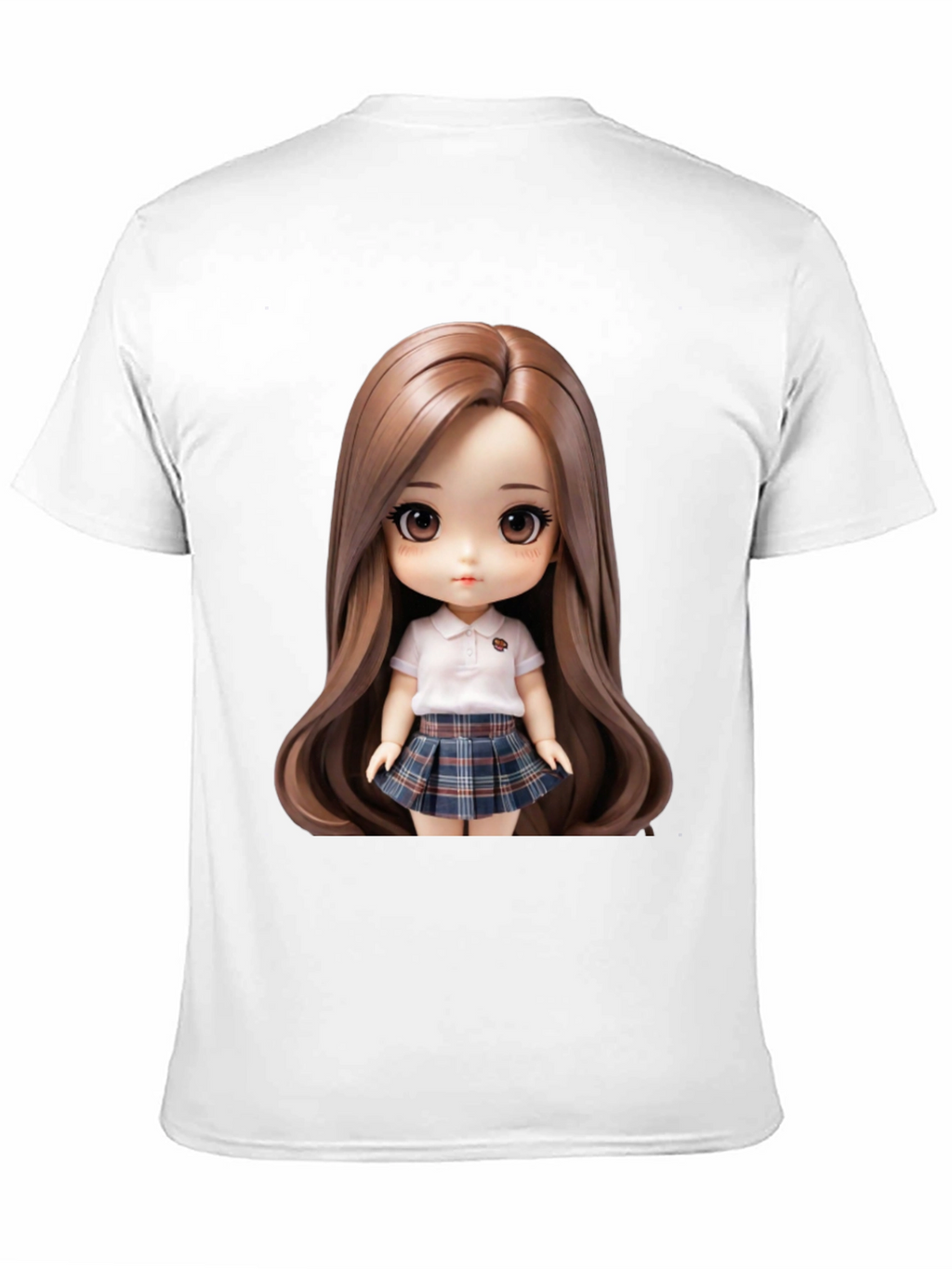 Anime Doll Graphic Print Black T-Shirt