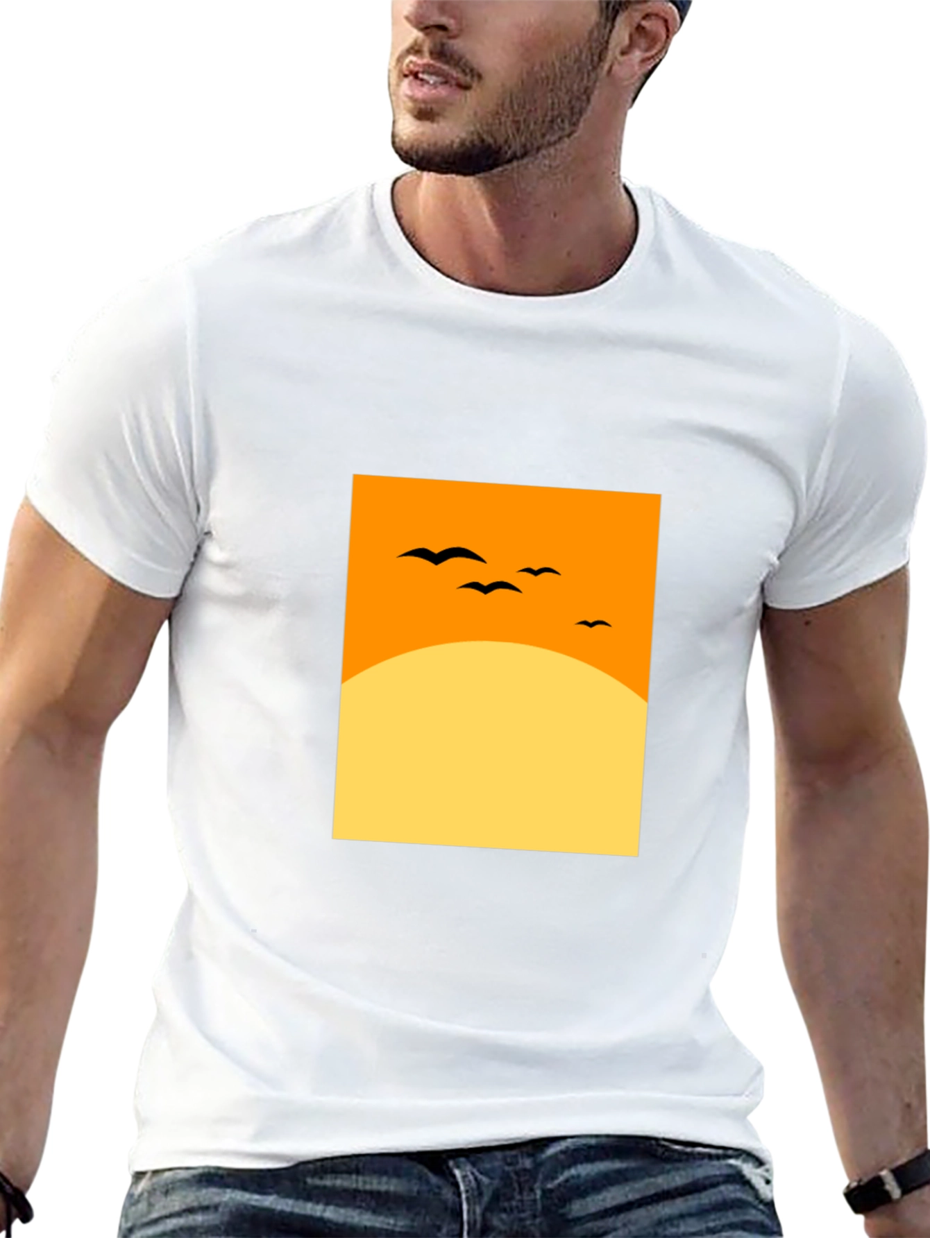 Sunset Silhouette Tee - Modern Graphic Design