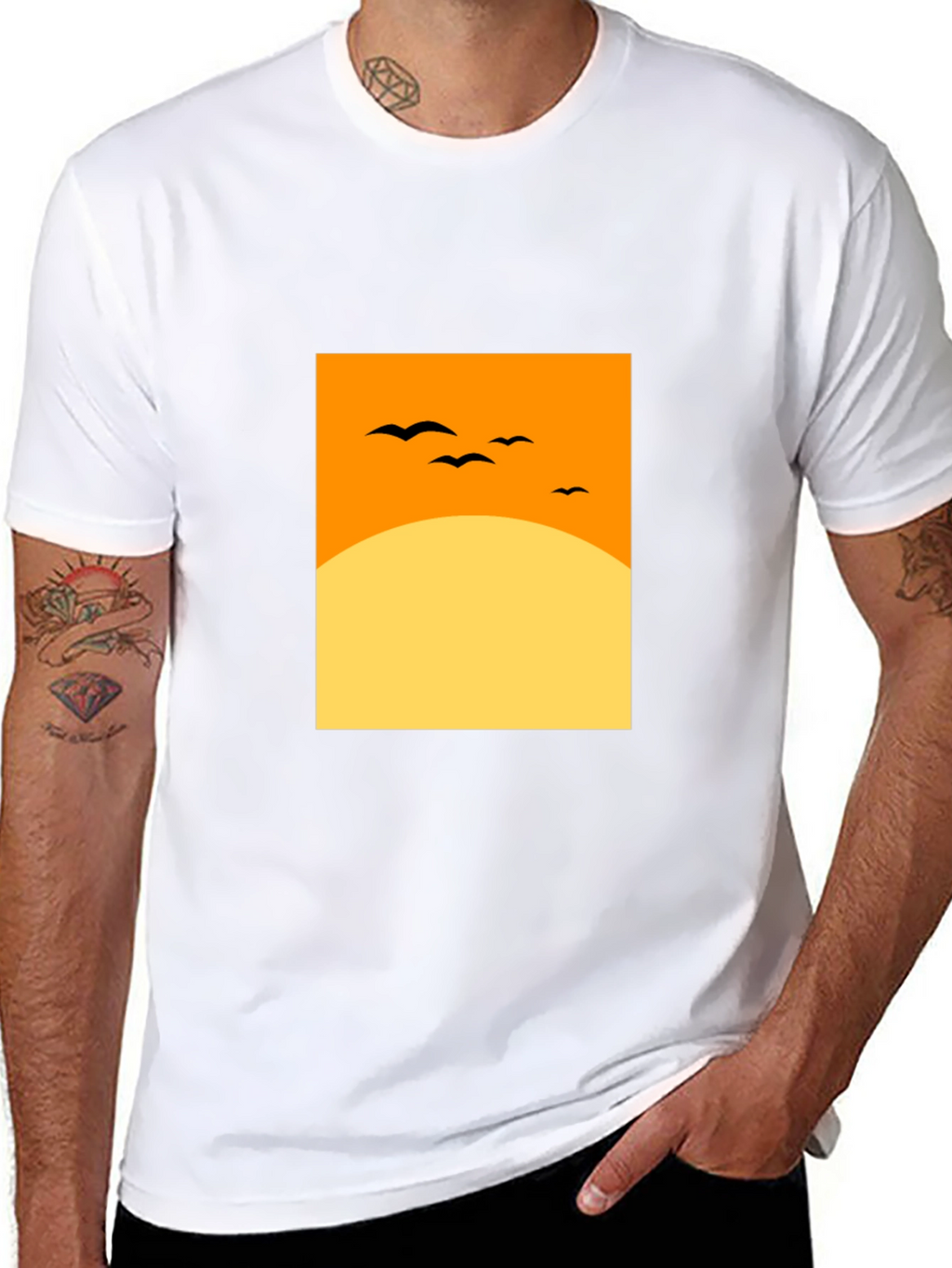 Sunset Silhouette Tee - Modern Graphic Design