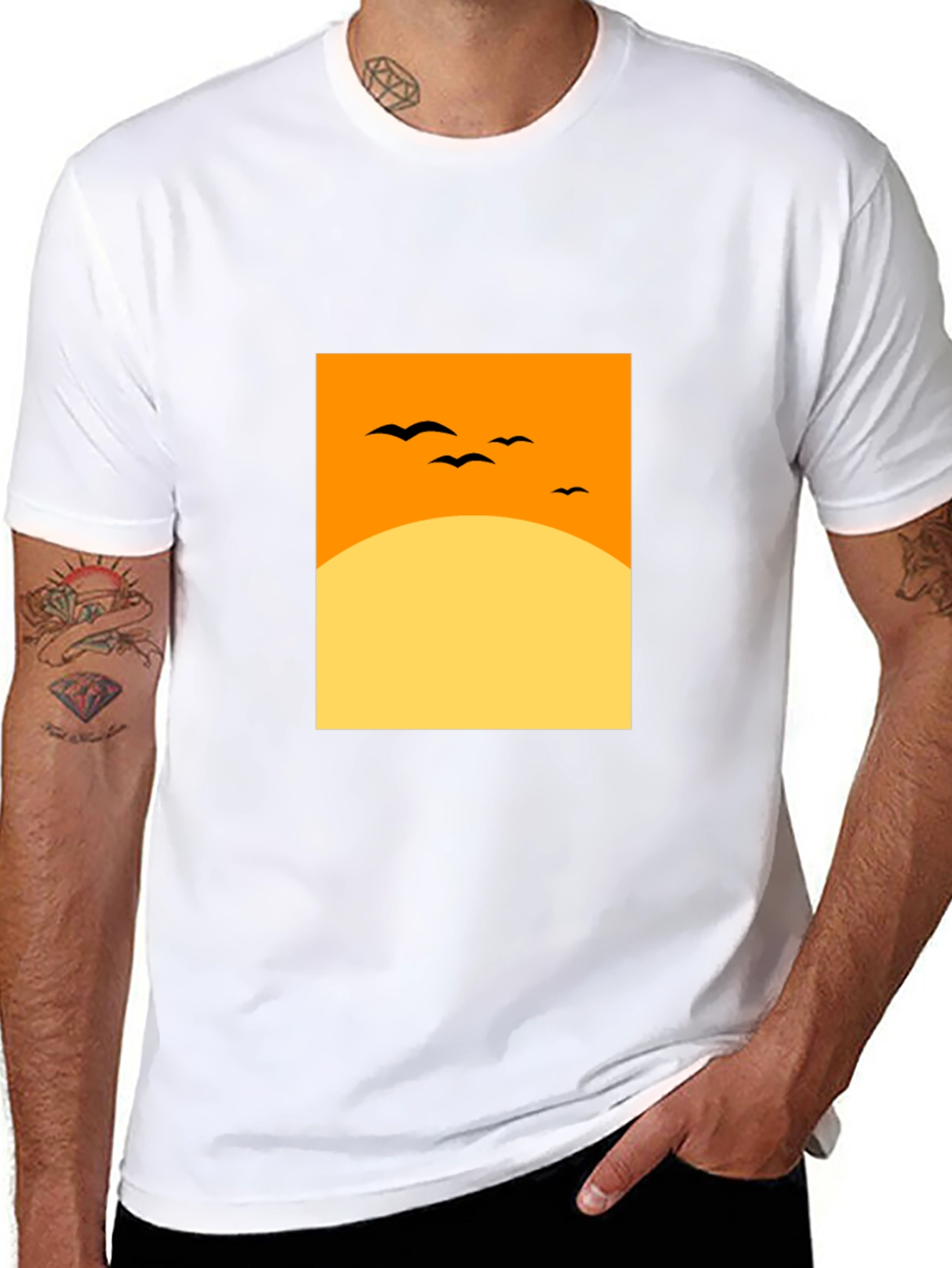 Sunset Silhouette Tee - Modern Graphic Design