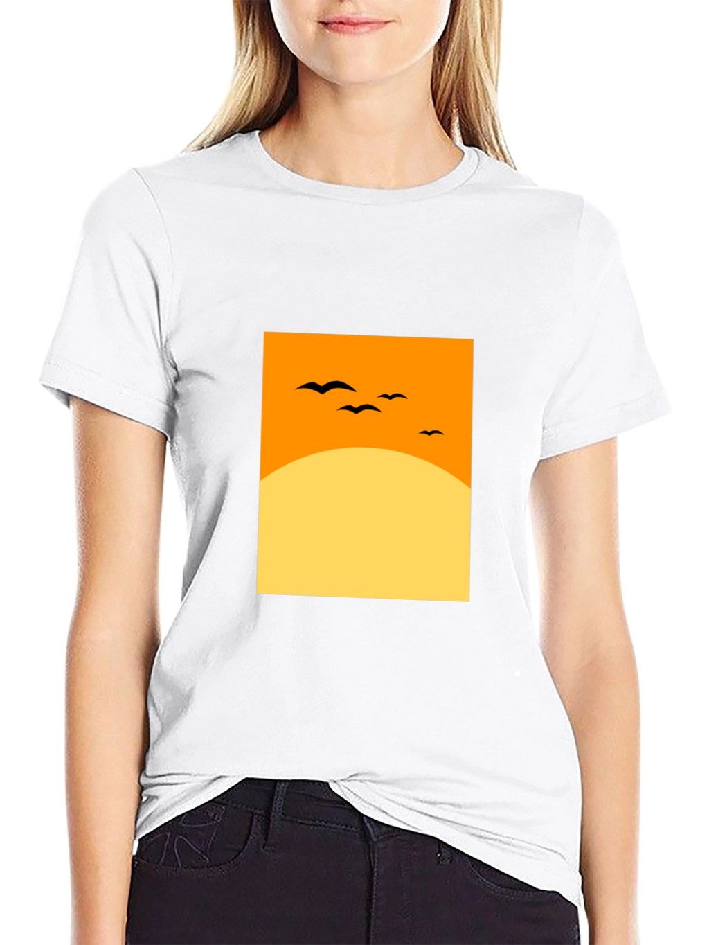 Sunset Silhouette Tee - Modern Graphic Design