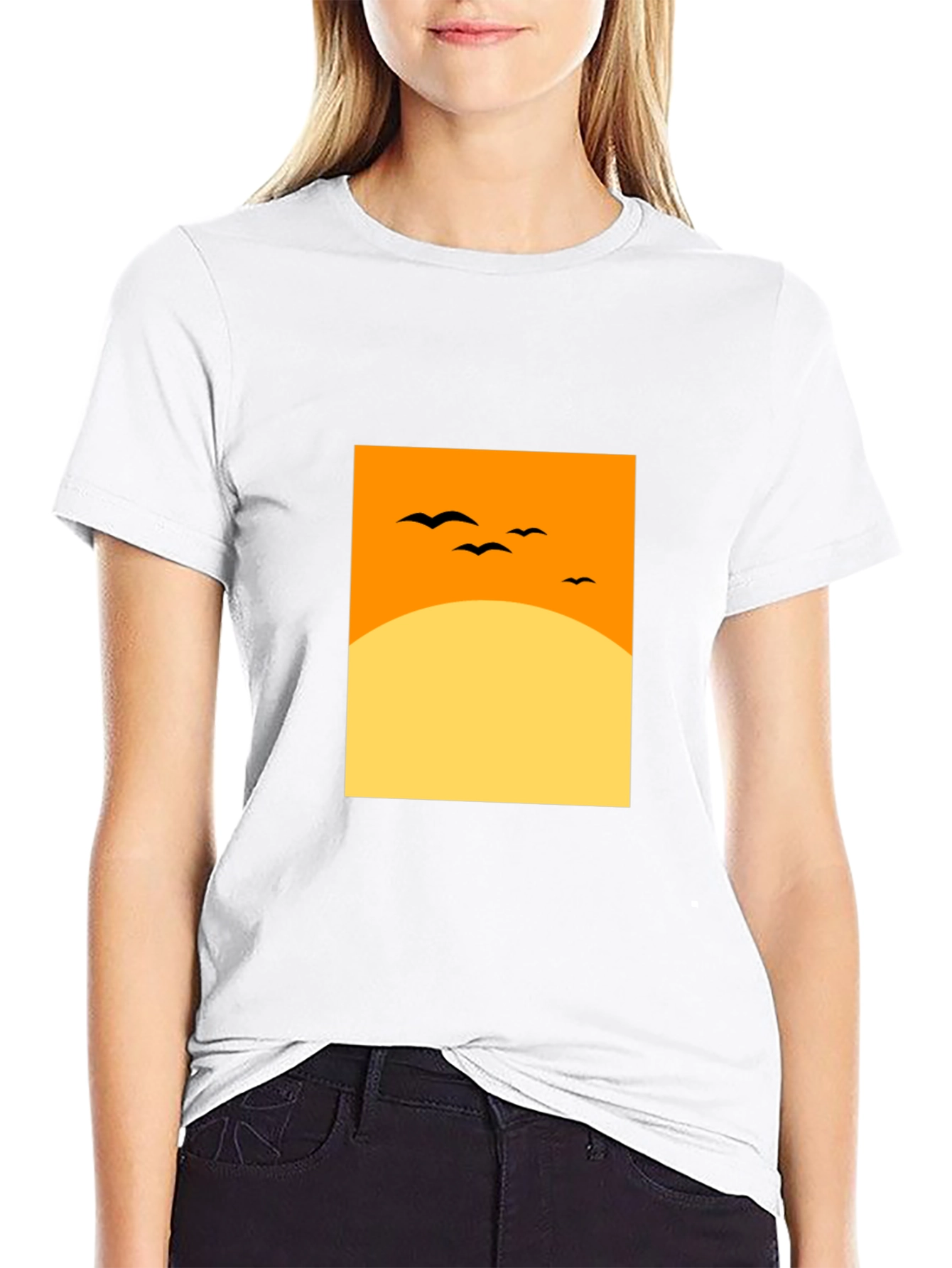 Sunset Silhouette Tee - Modern Graphic Design