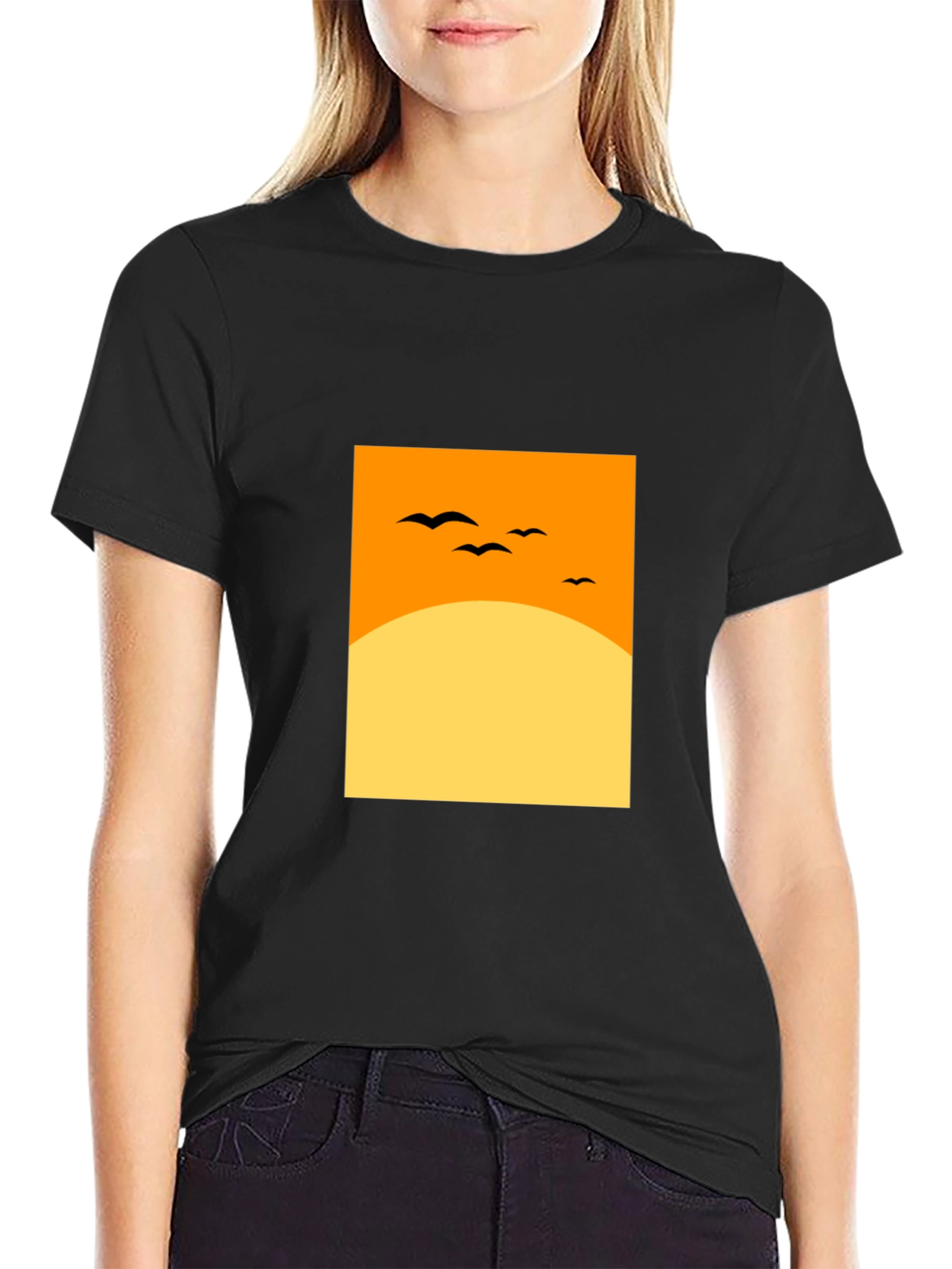 Sunset Silhouette Tee - Modern Graphic Design