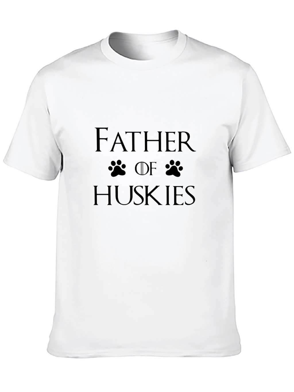 Father of Huskies Black T-Shirt