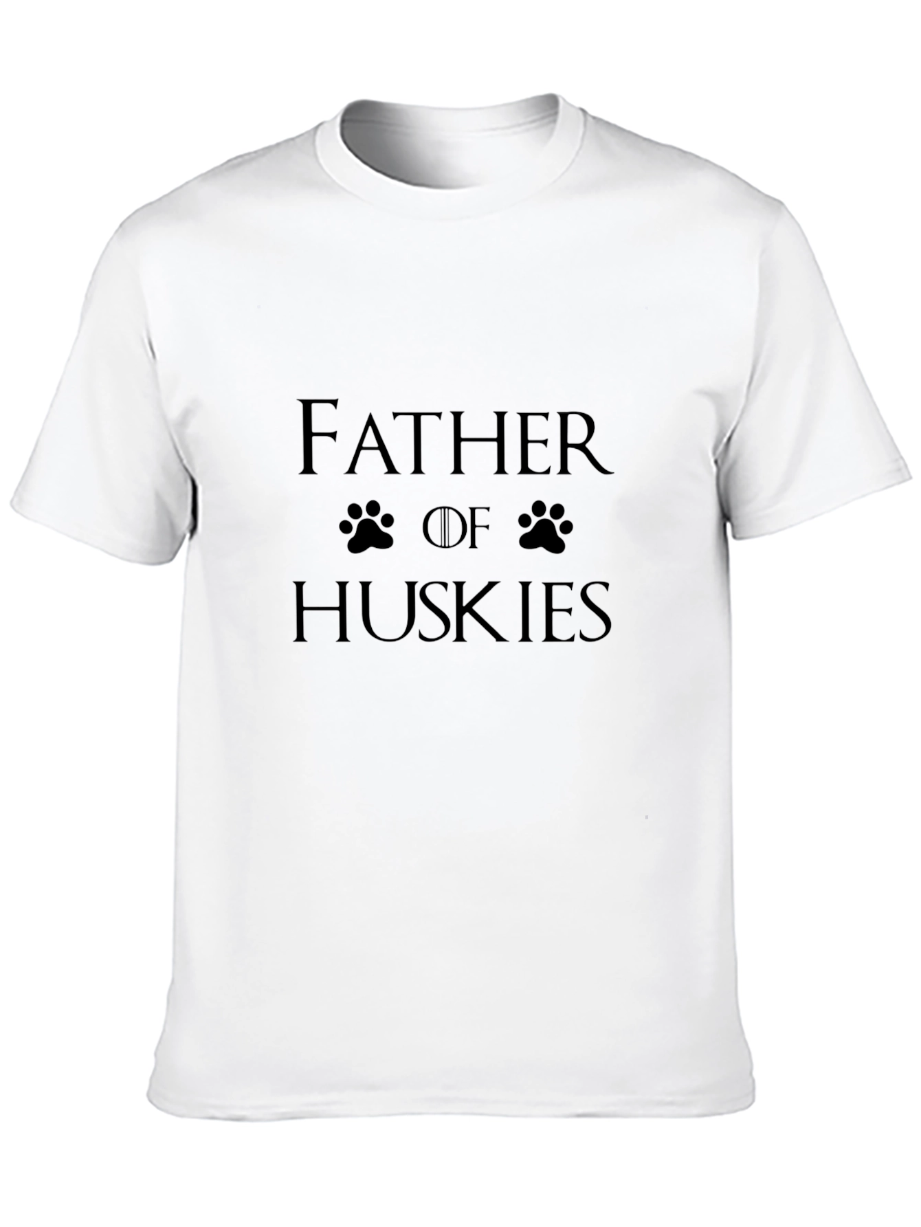 Father of Huskies Black T-Shirt
