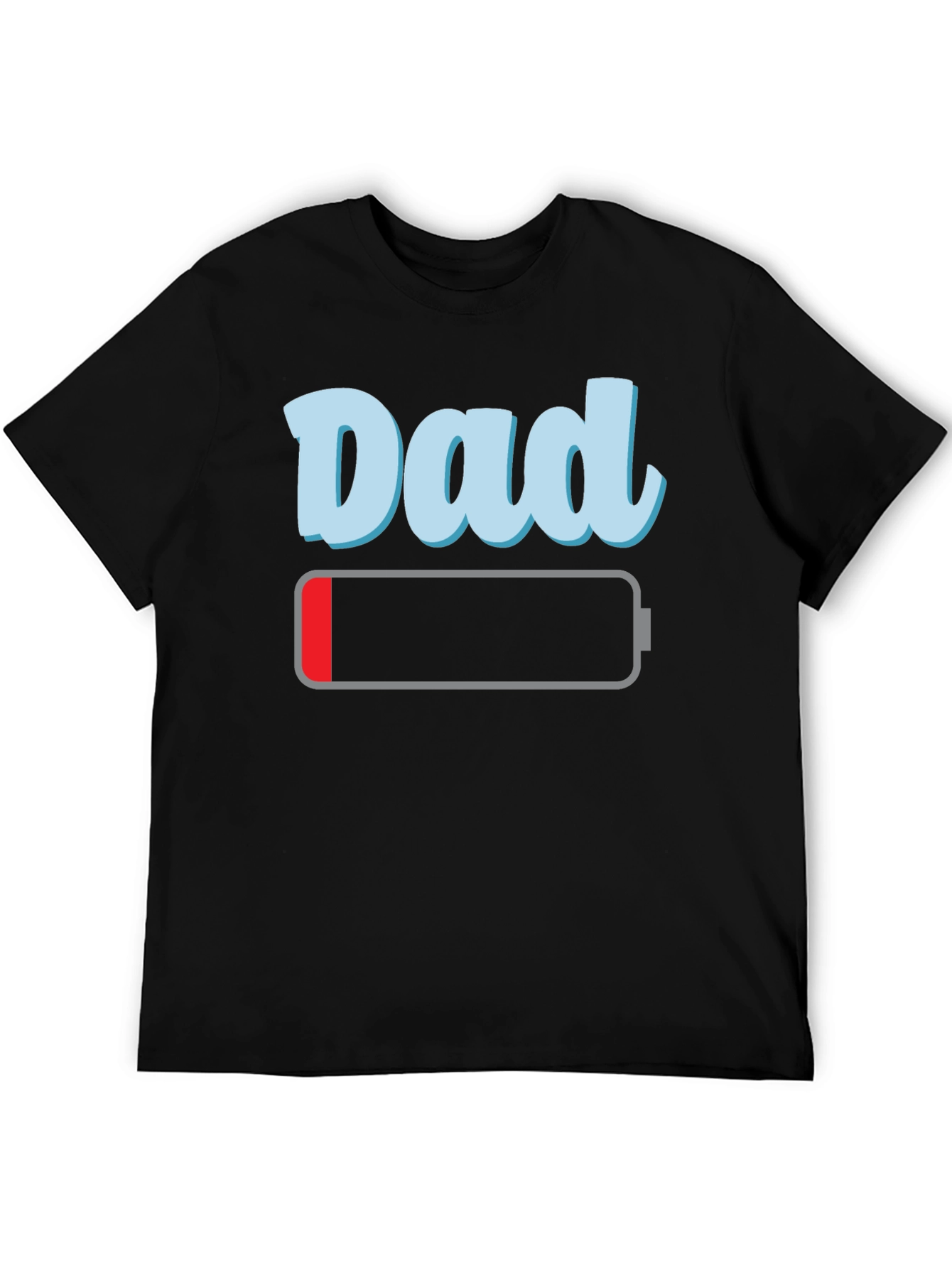 Dad Low Battery Graphic T-Shirt Funny Fathers Day Tee