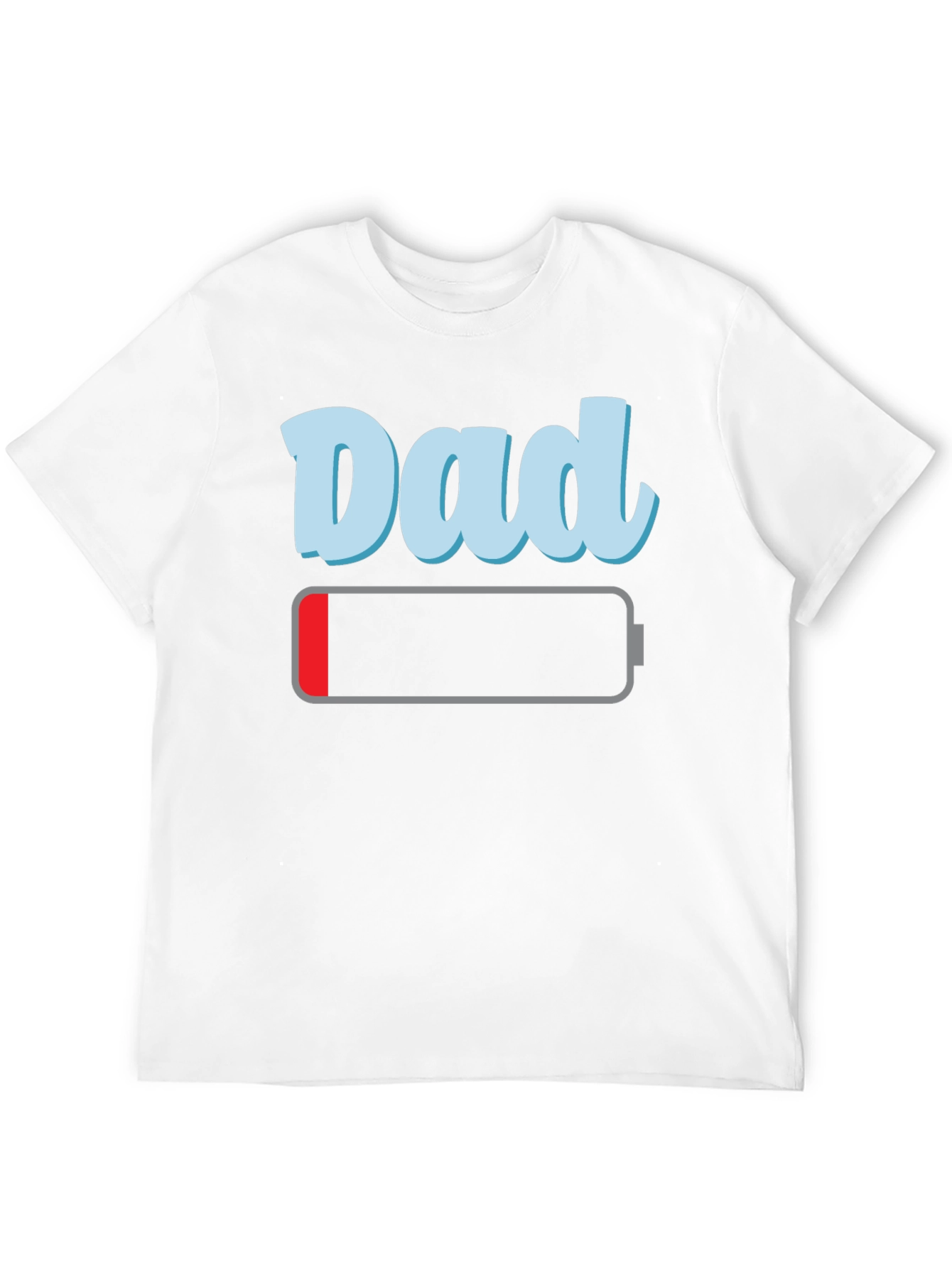 Dad Low Battery Graphic T-Shirt Funny Fathers Day Tee