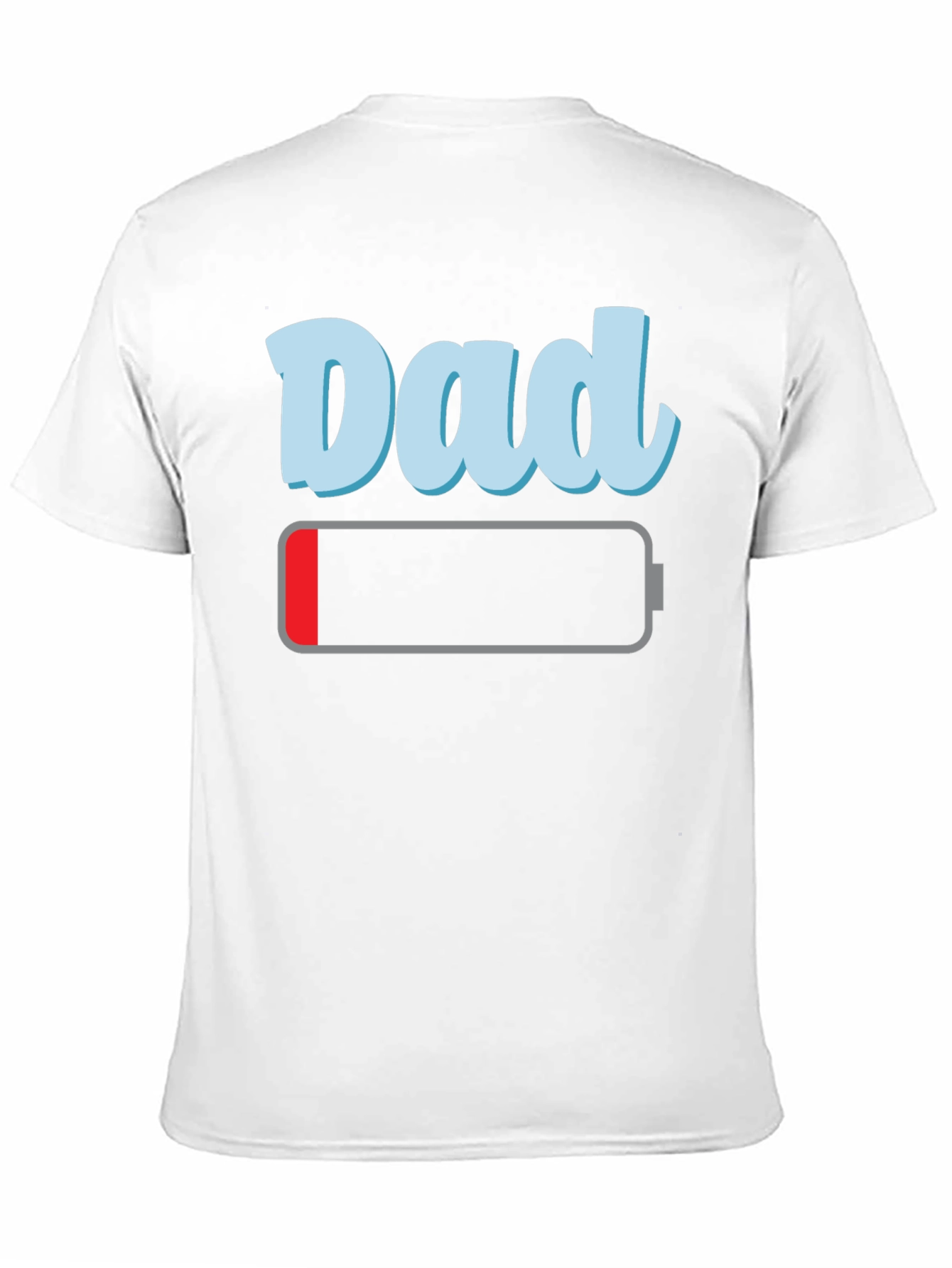 Dad Low Battery Graphic T-Shirt Funny Fathers Day Tee