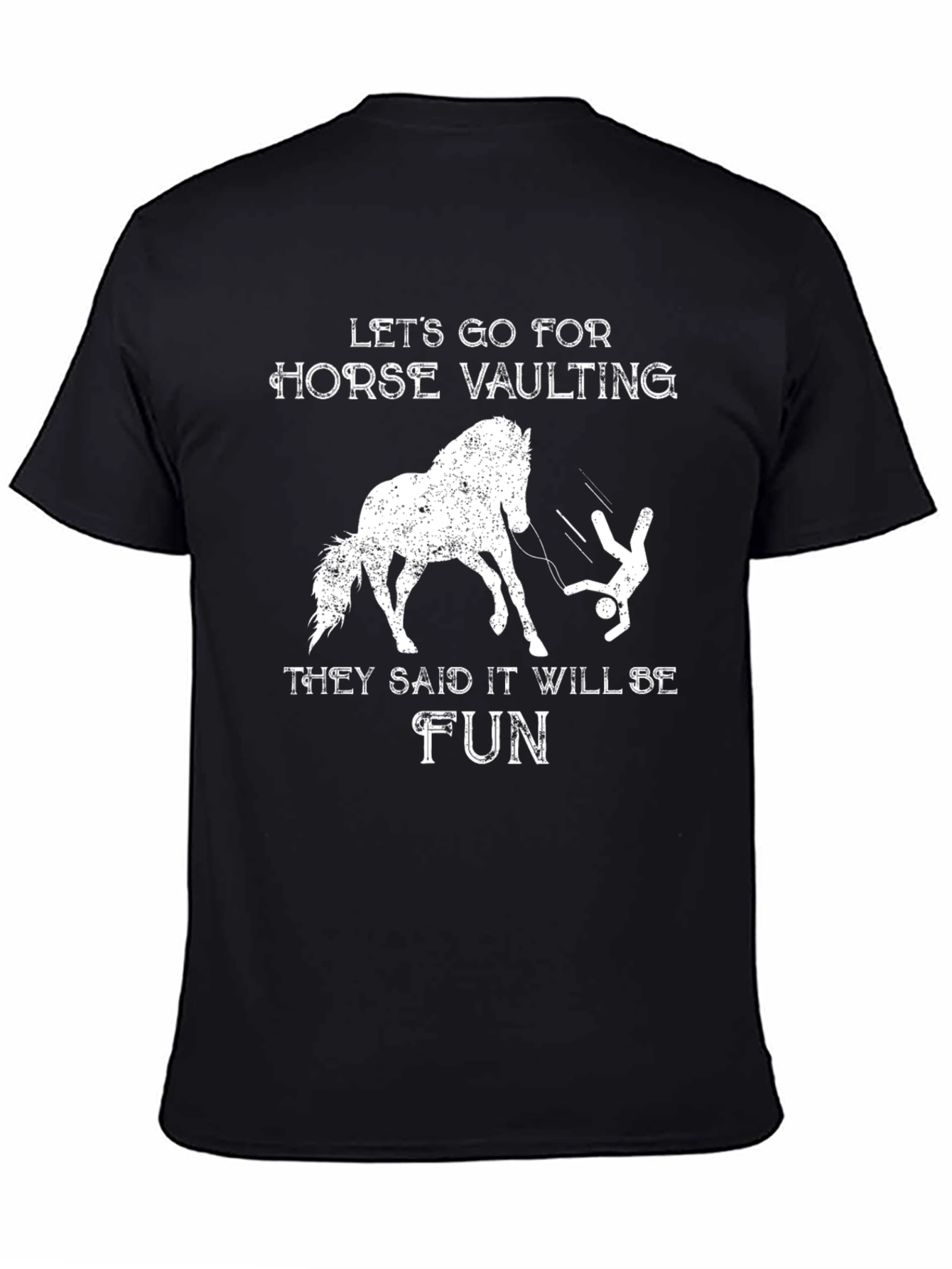 Horse Vaulting Fun T-Shirt - Black