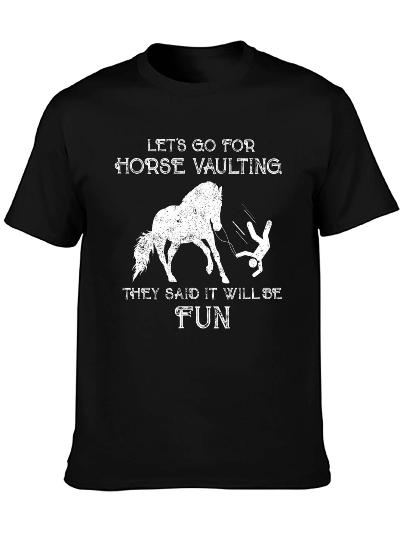 Horse Vaulting Fun T-Shirt - Black
