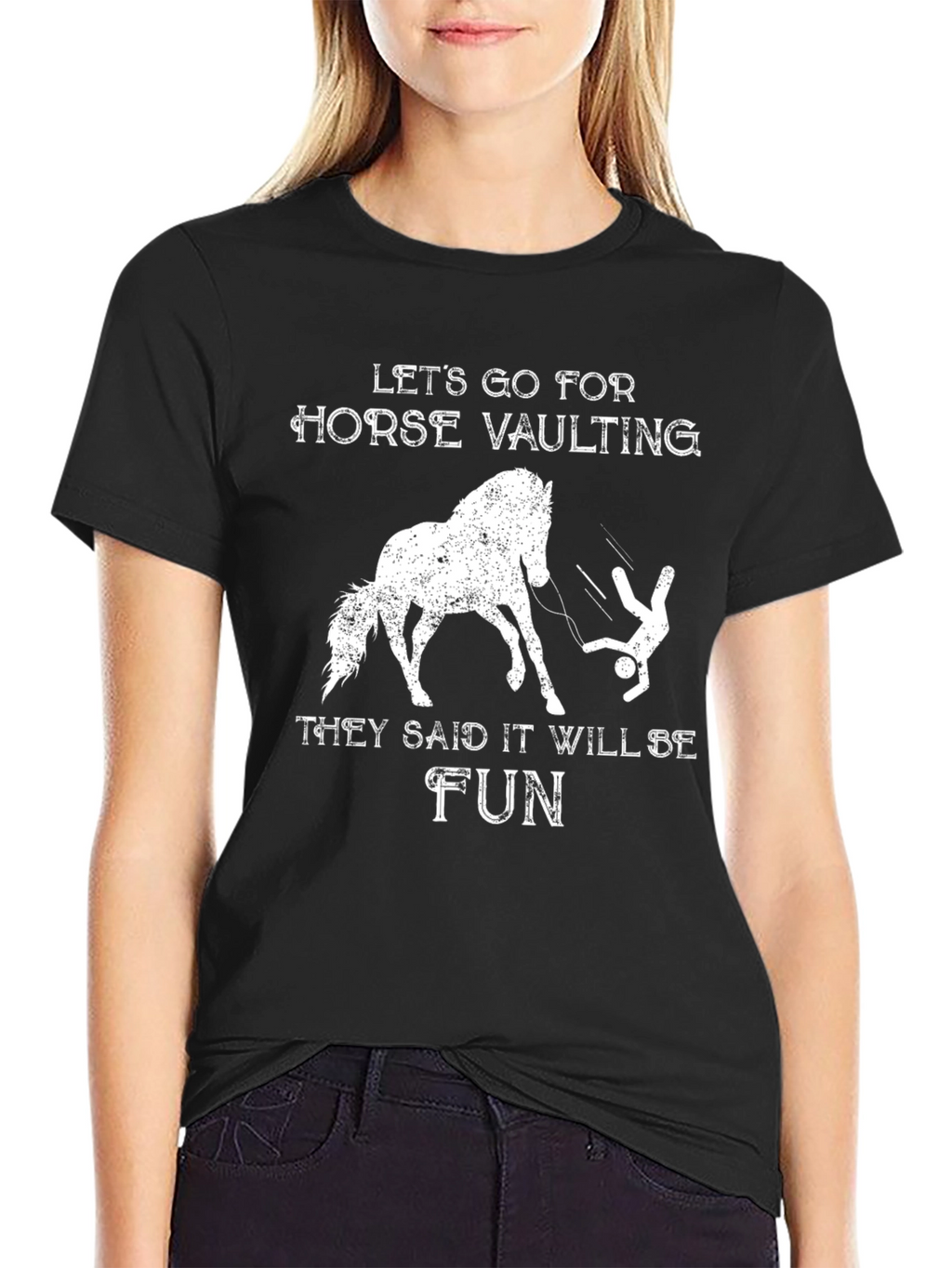 Horse Vaulting Fun T-Shirt - Black