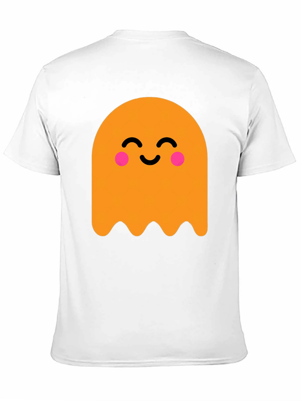 Cute Ghost Graphic Tee - Black Cotton T-Shirt
