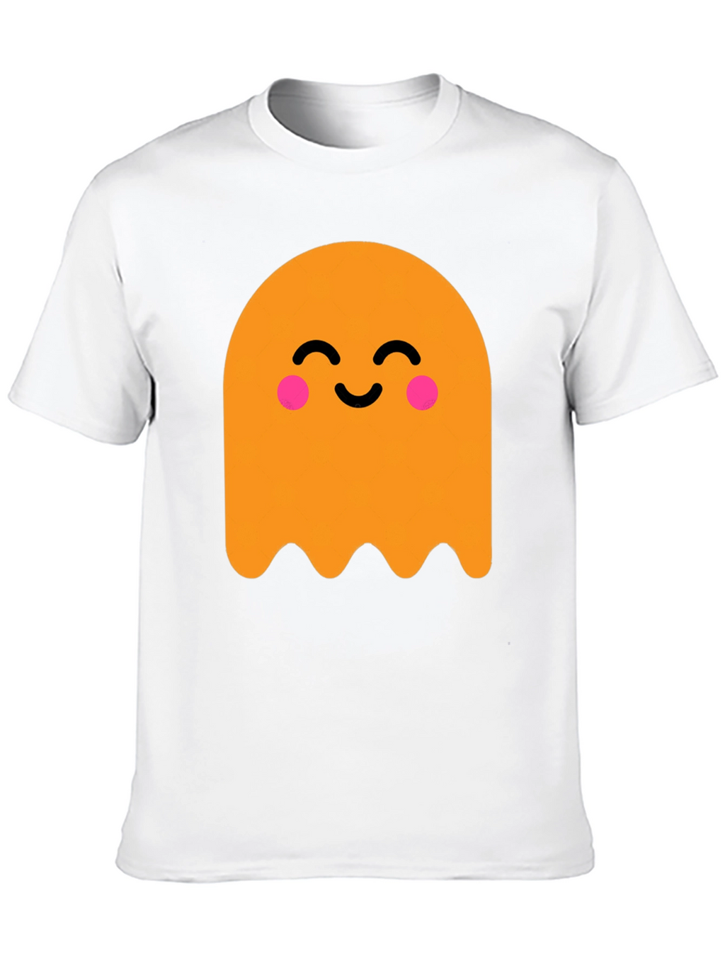 Cute Ghost Graphic Tee - Black Cotton T-Shirt