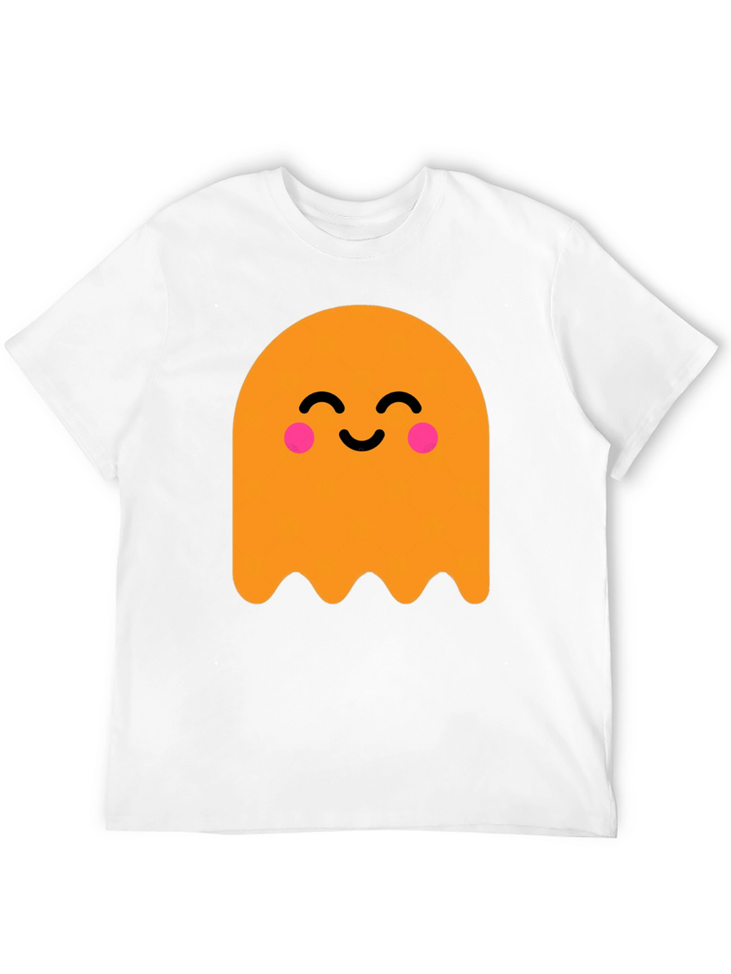 Cute Ghost Graphic Tee - Black Cotton T-Shirt
