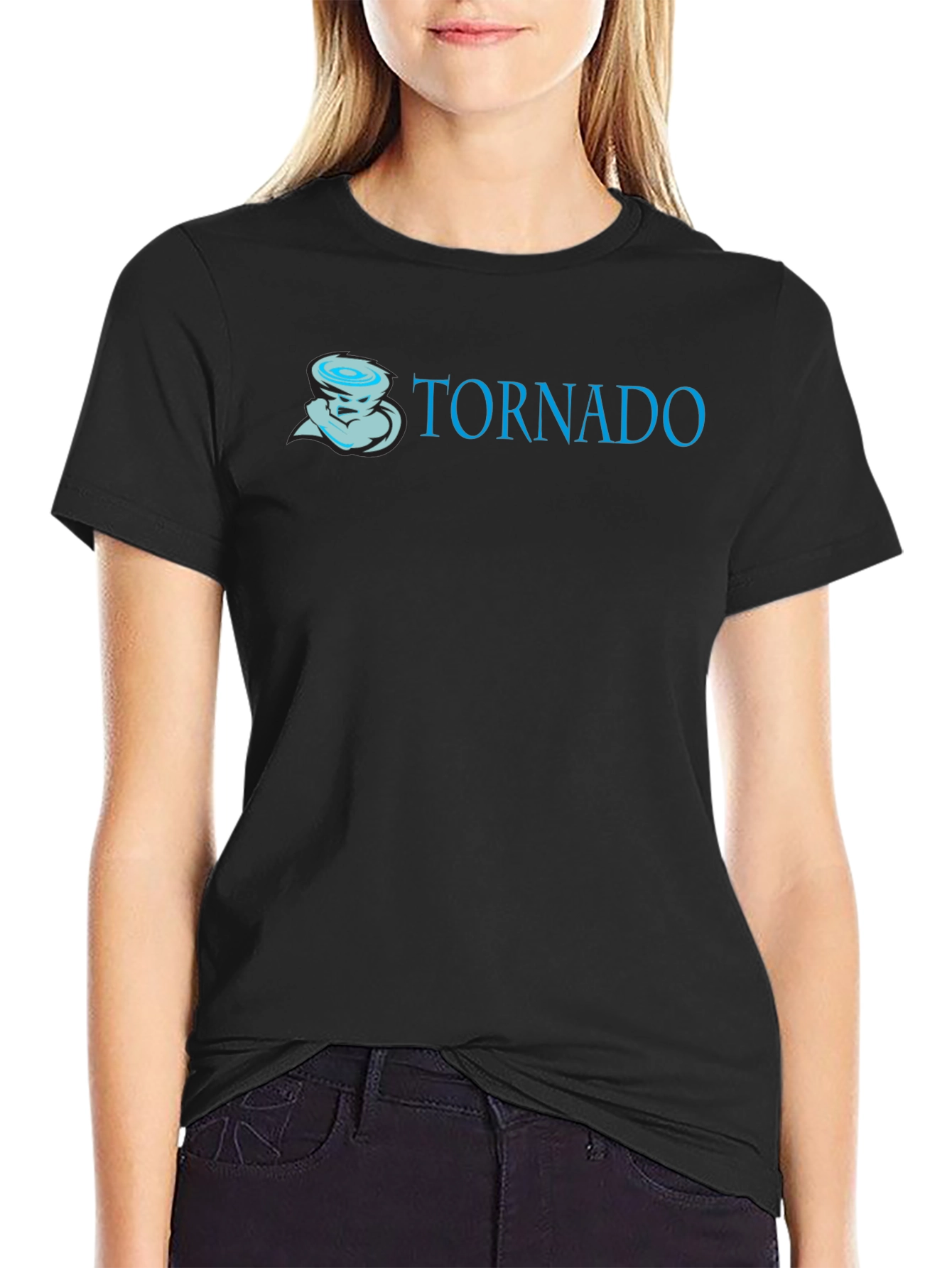 Tornado Graphic Print Black T-Shirt