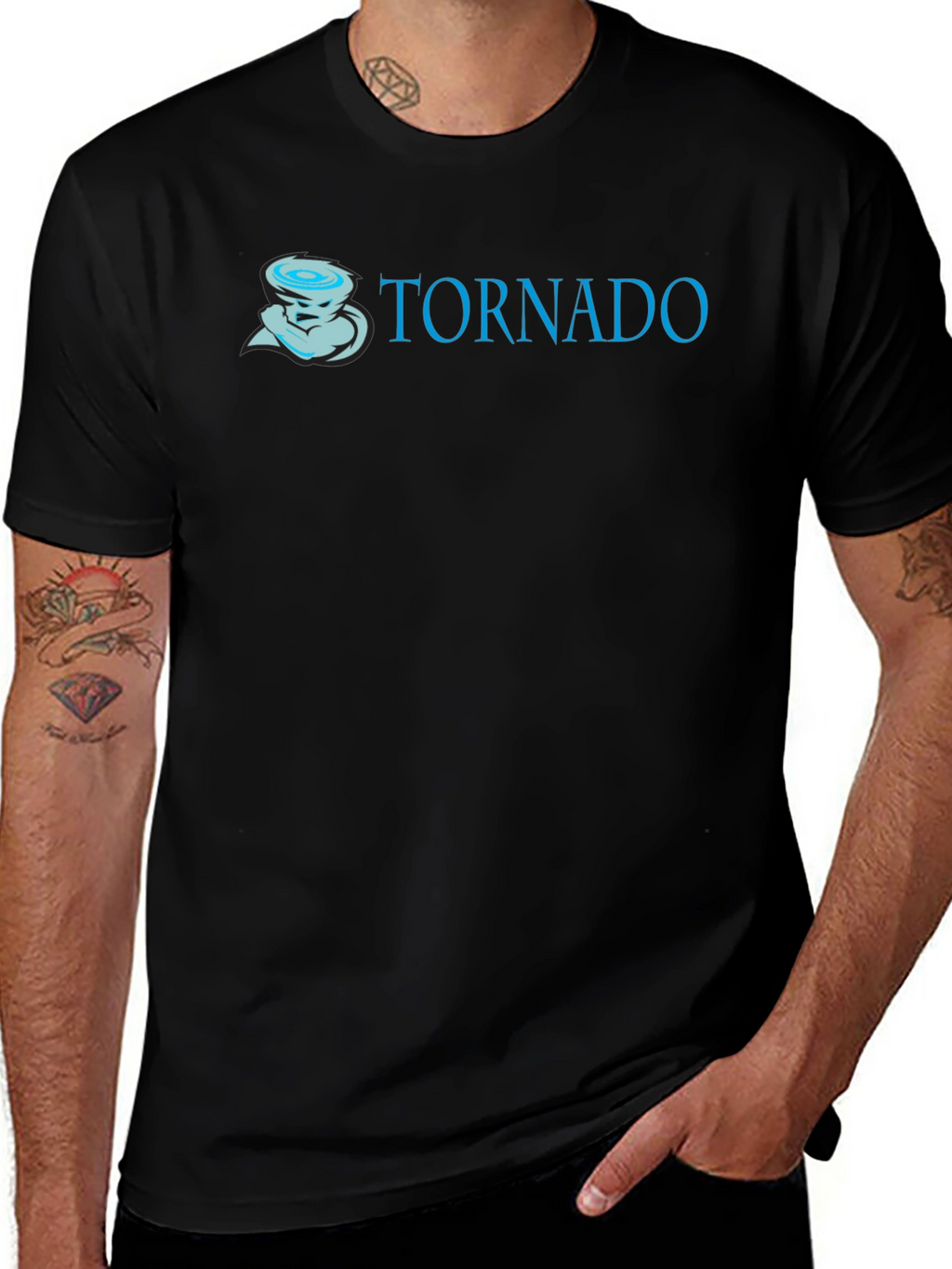 Tornado Graphic Print Black T-Shirt