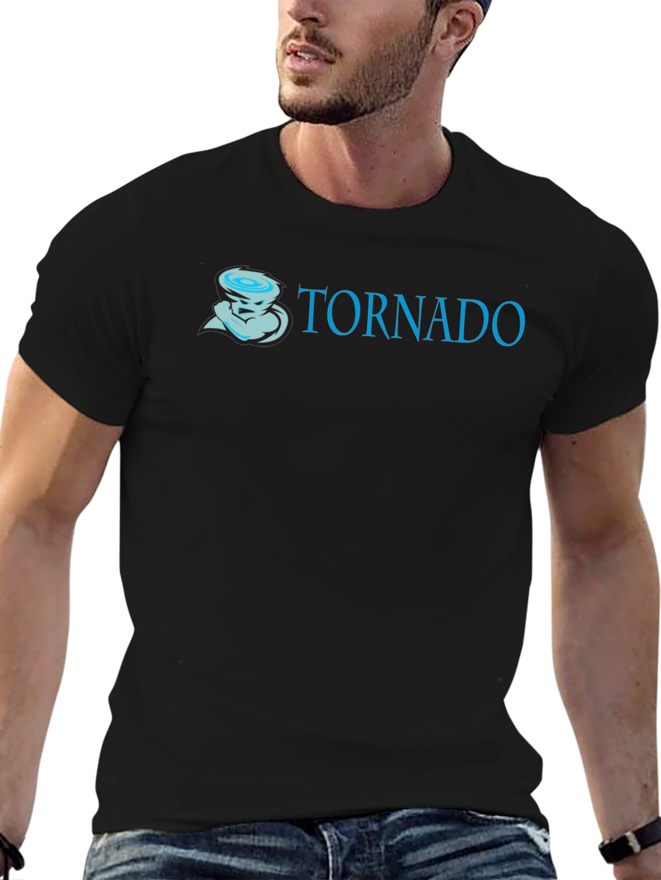 Tornado Graphic Print Black T-Shirt