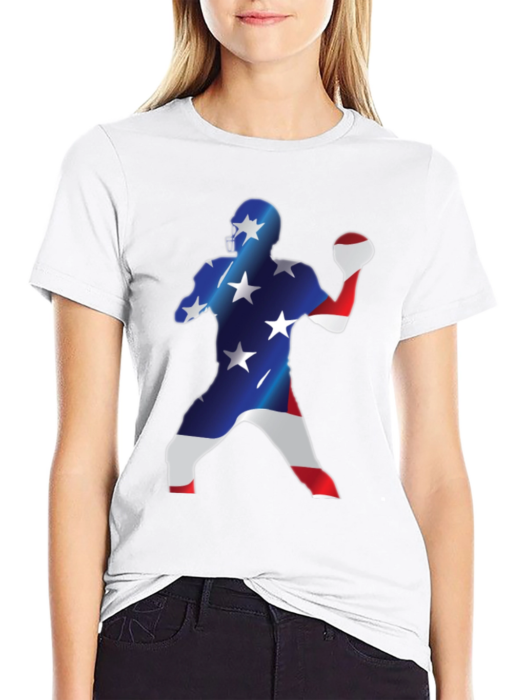American Football Patriotic Graphic Tee