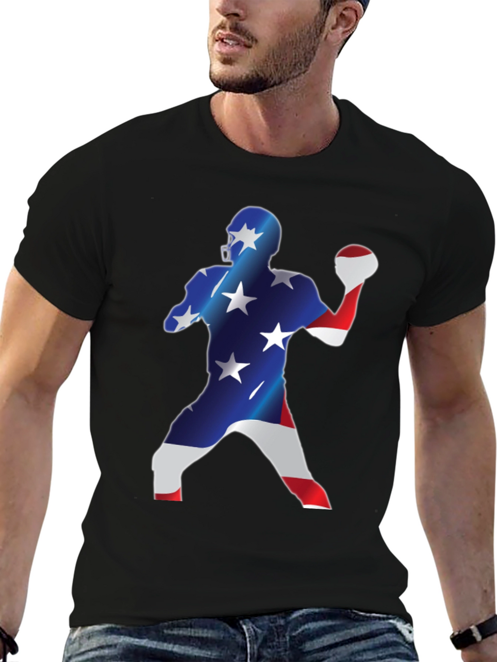 American Football Patriotic Graphic Tee