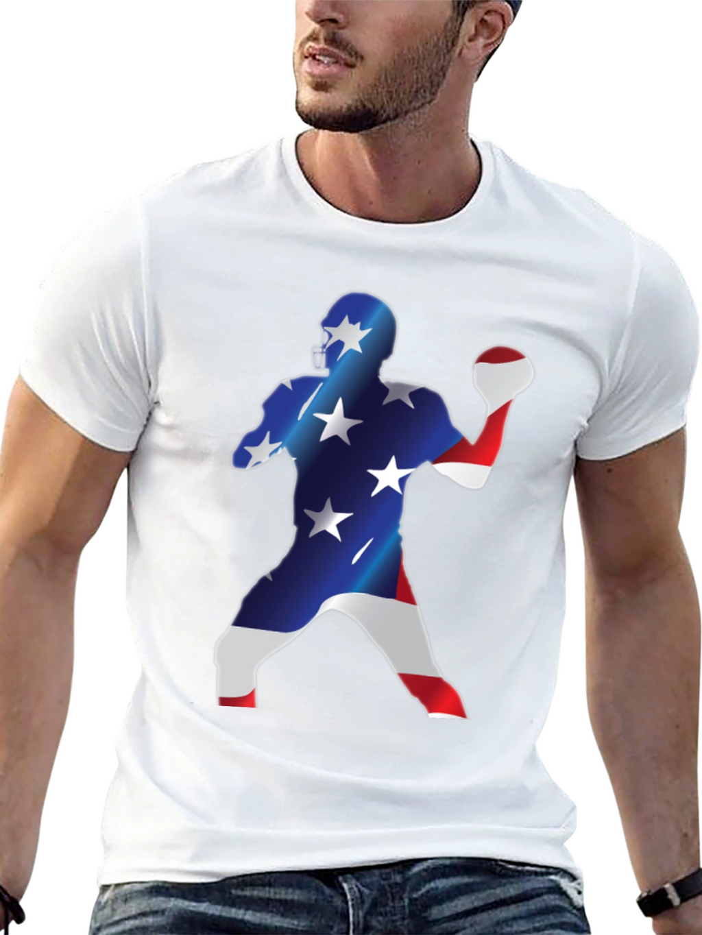 American Football Patriotic Graphic Tee