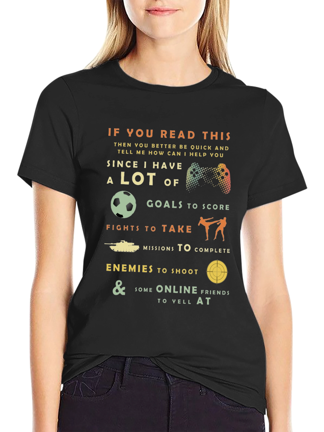 Gamers Black T-Shirt - If You Read This Graphic Tee