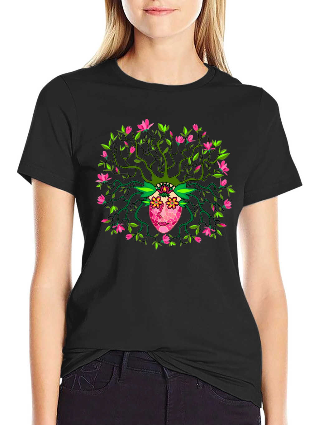Nature Spirit Graphic Tee - Unique Artistic Design