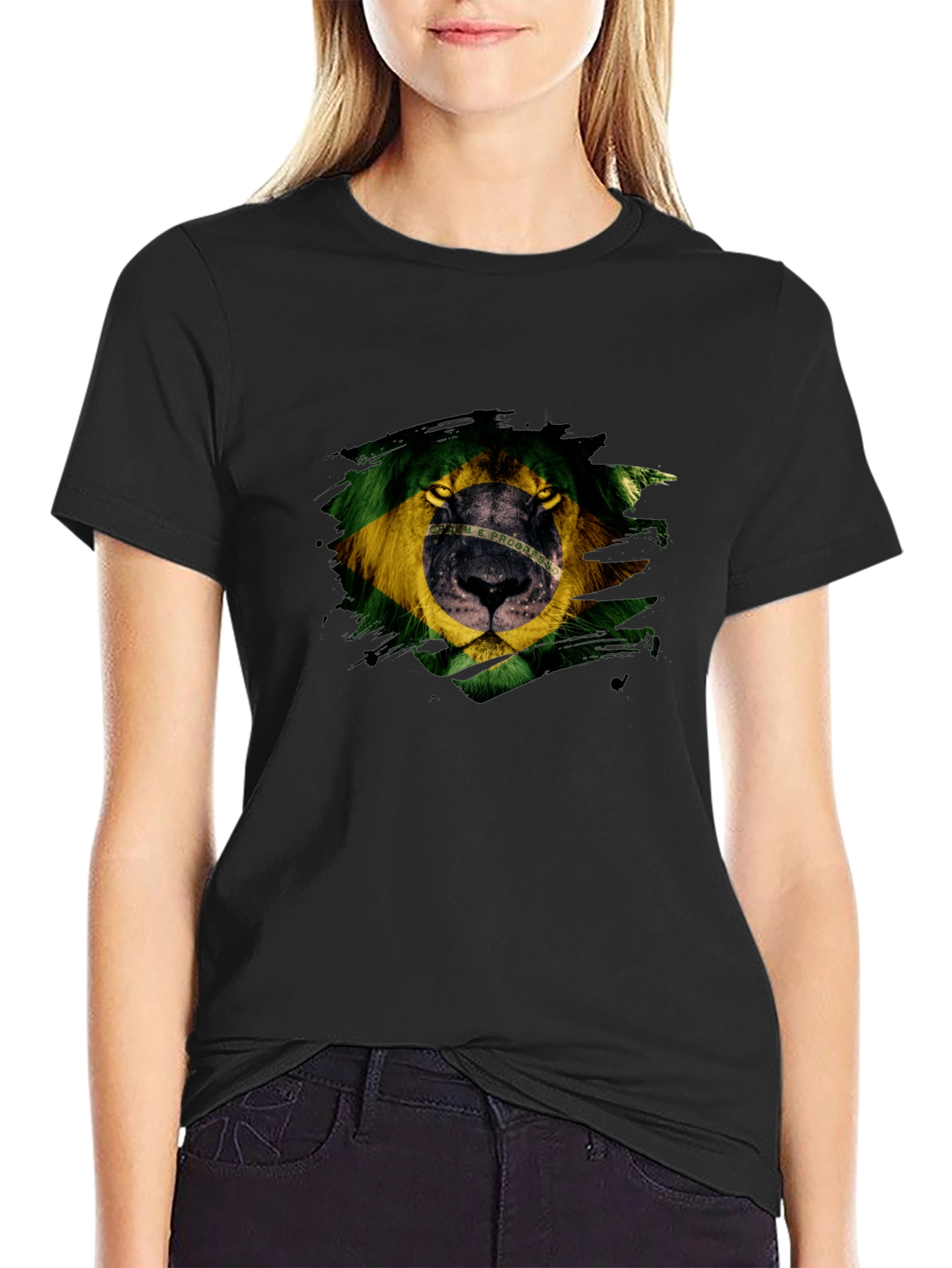 Brazil Lion Graphic Tee - Mens Black T-Shirt