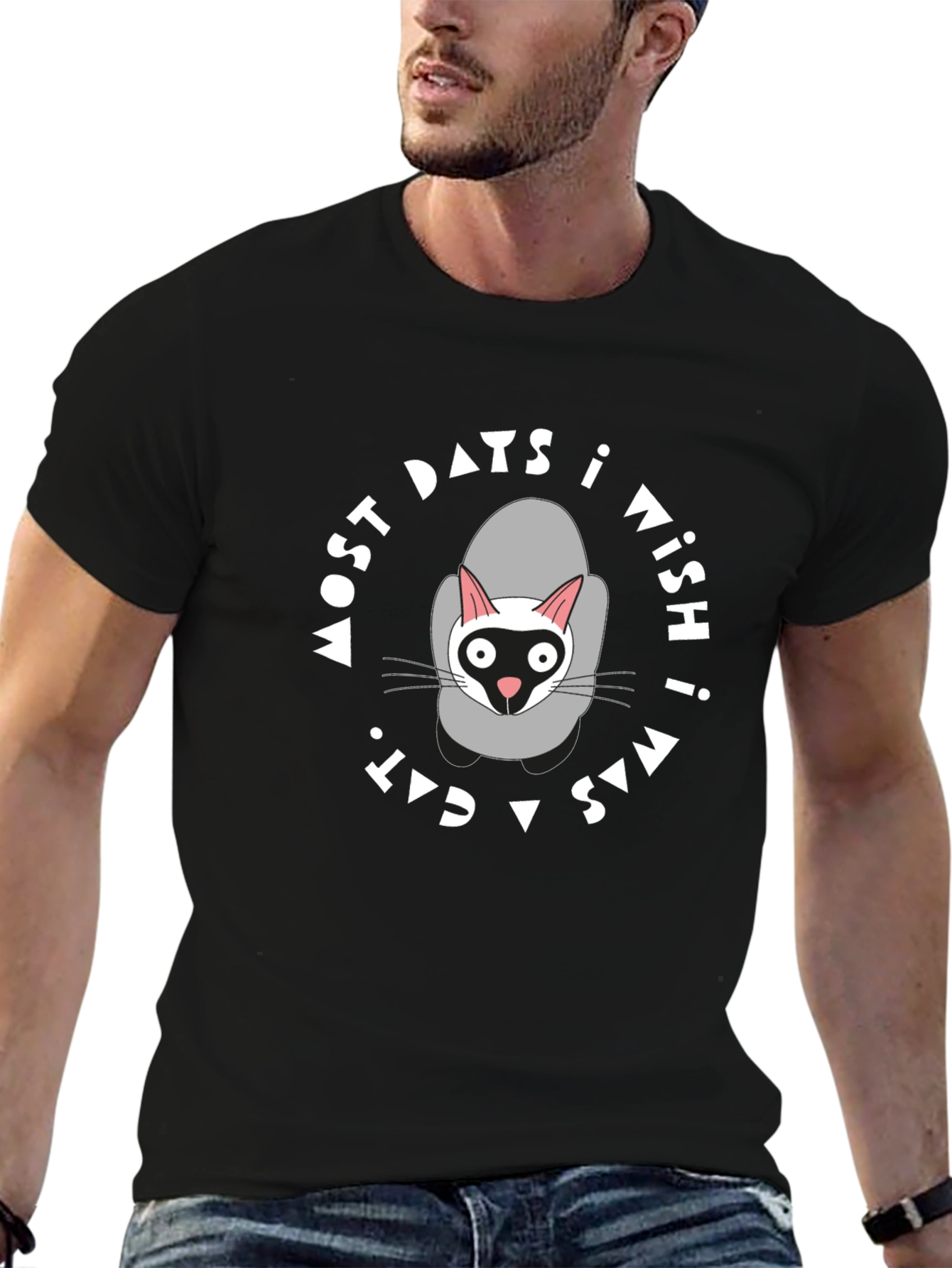 Funny Cat Lover T-Shirt - I Wish I Was a Cat