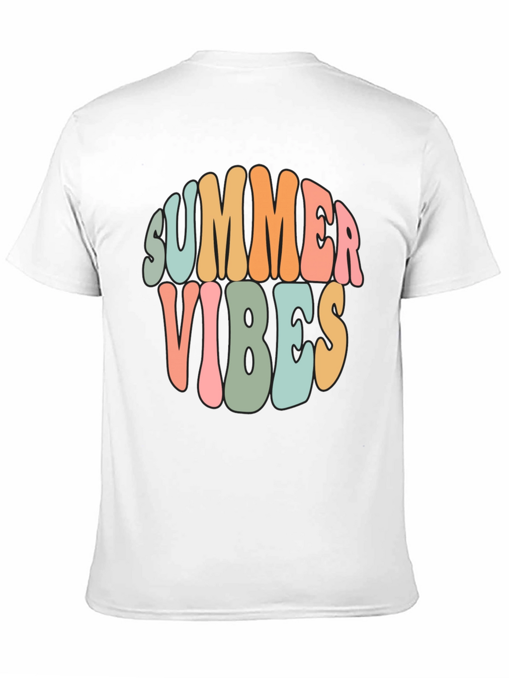Summer Vibes Graphic Tee - Retro Style Black T-Shirt