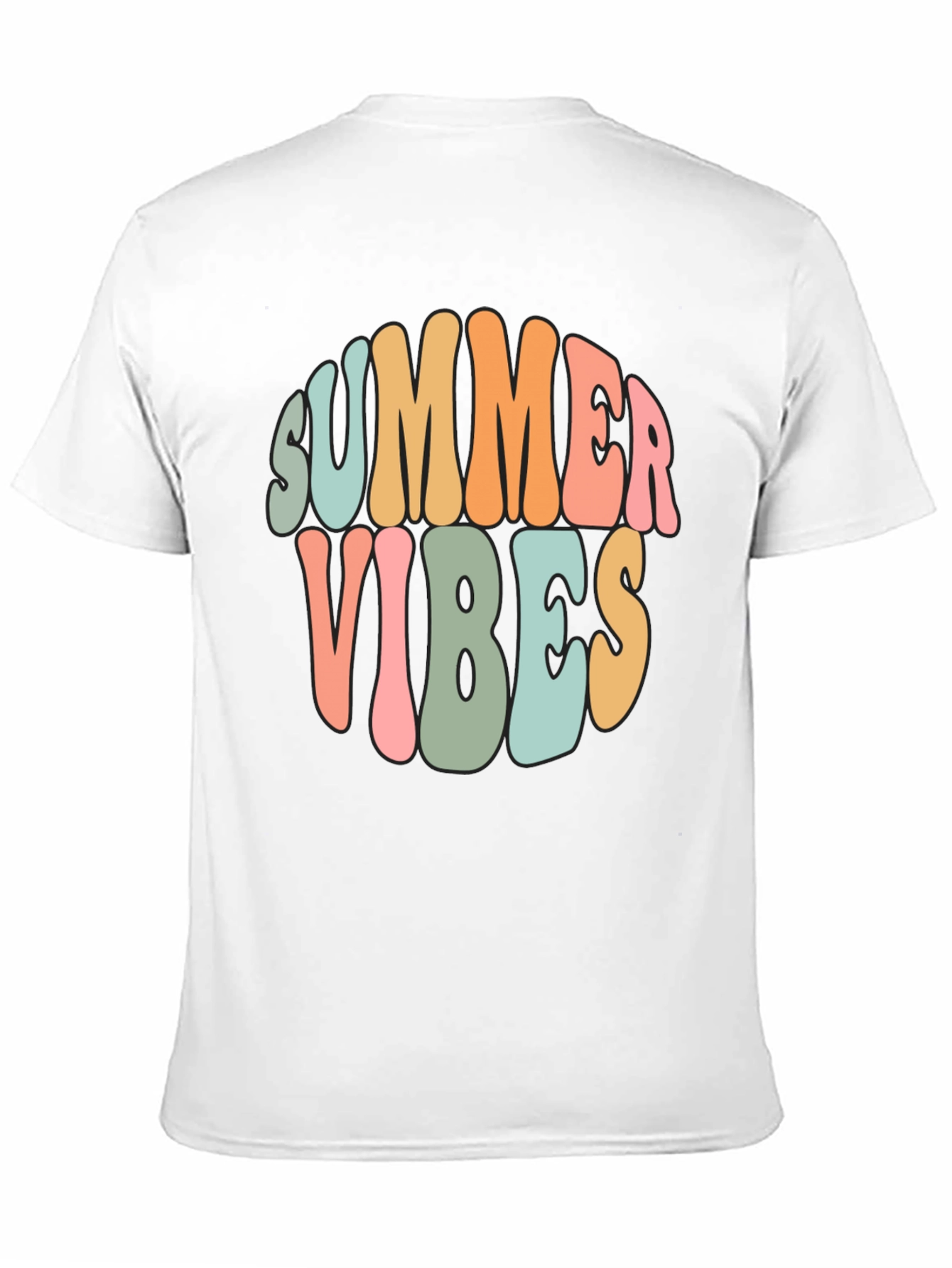 Summer Vibes Graphic Tee - Retro Style Black T-Shirt