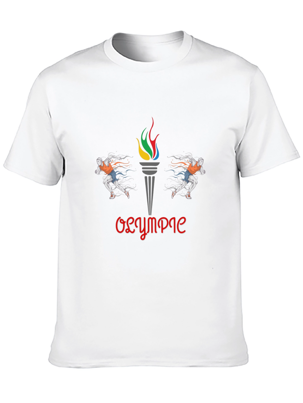 Olympic Flame Graphic Tee - Stylish Cotton T-Shirt