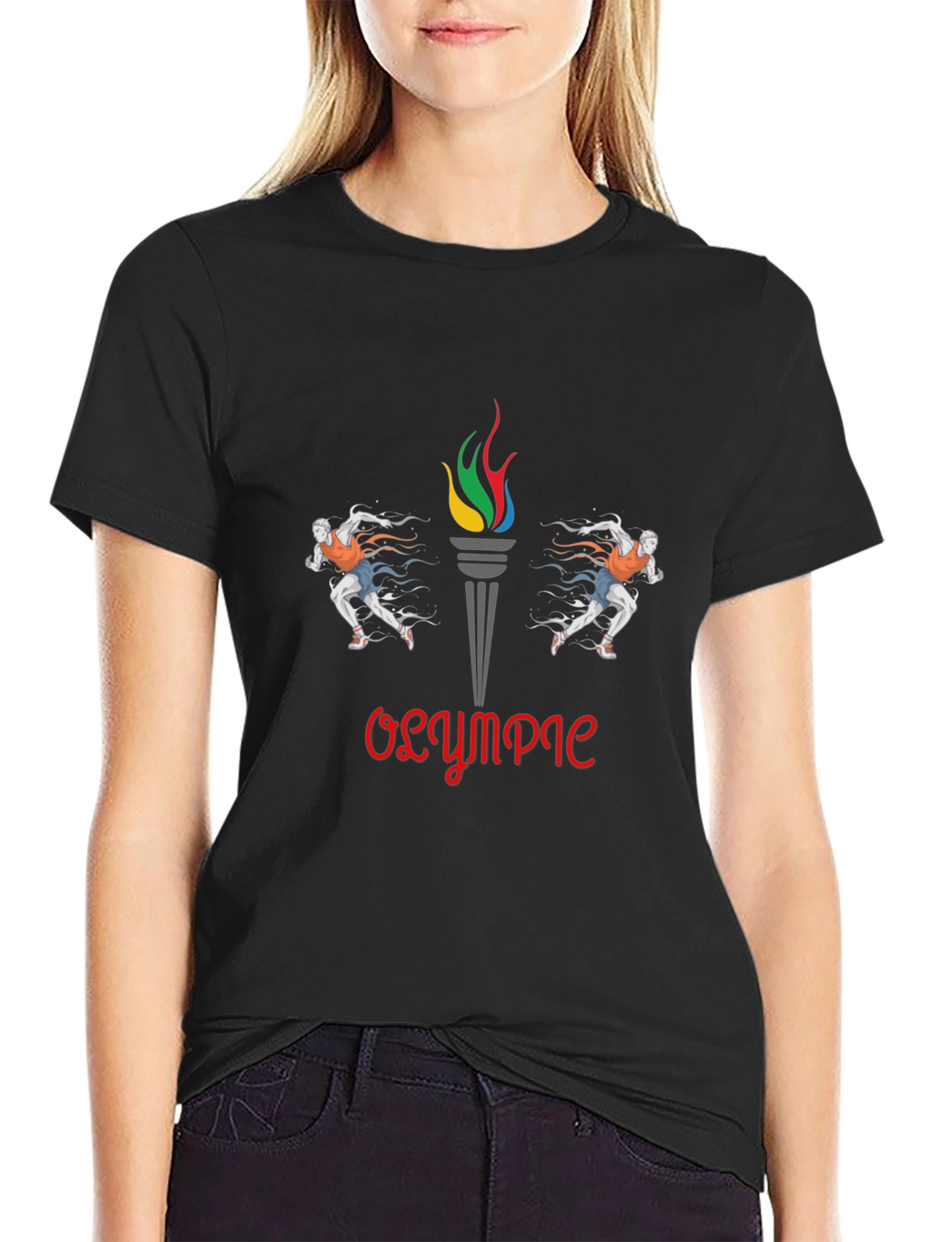 Olympic Flame Graphic Tee - Stylish Cotton T-Shirt