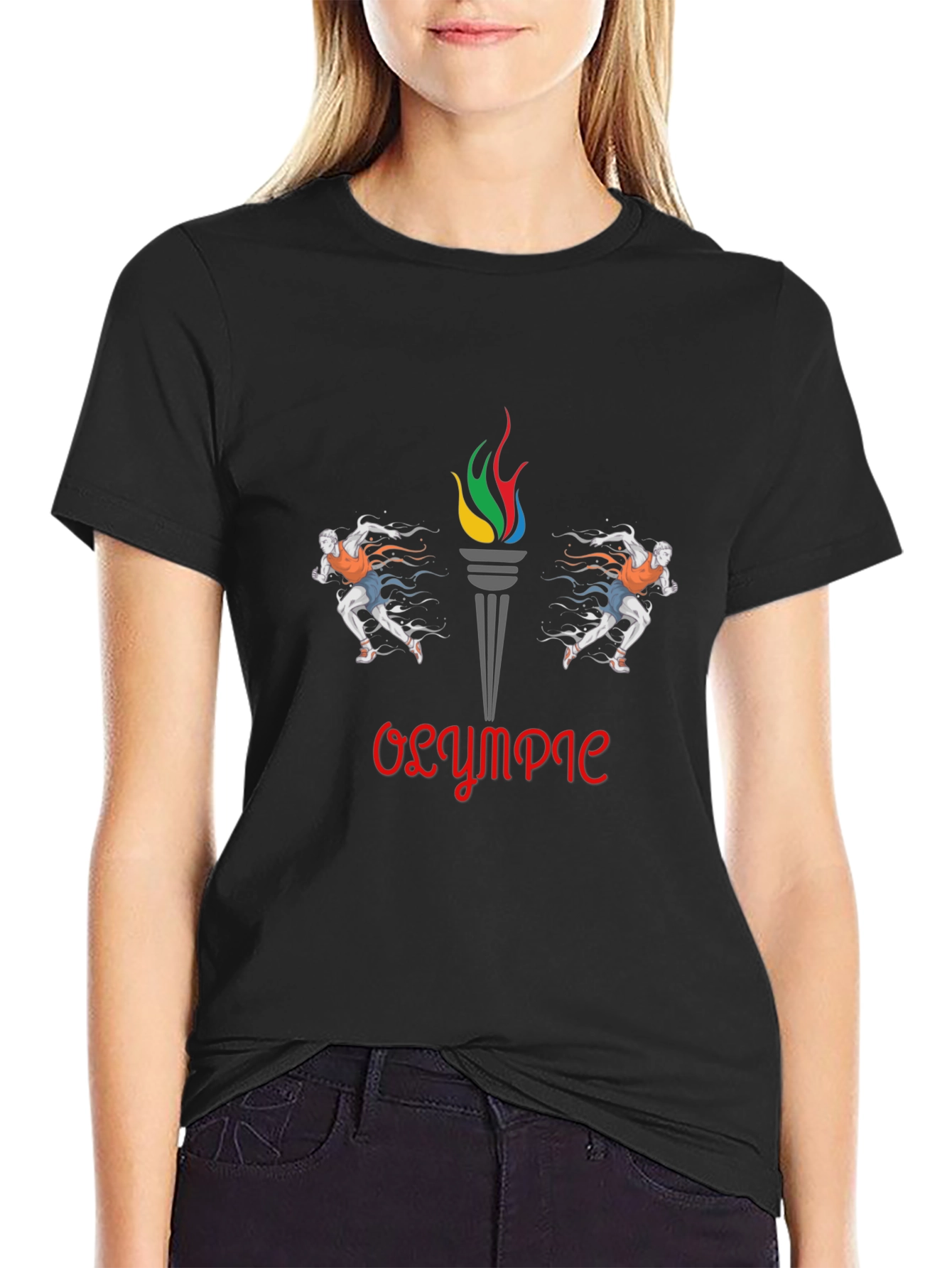 Olympic Flame Graphic Tee - Stylish Cotton T-Shirt