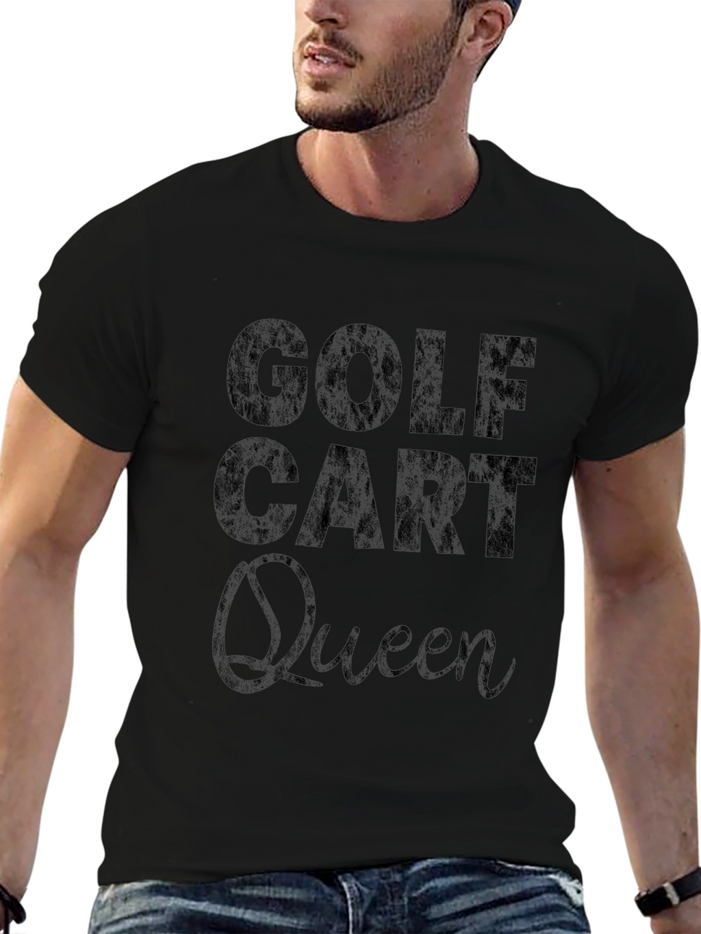 Golf Cart Queen T-Shirt - Black