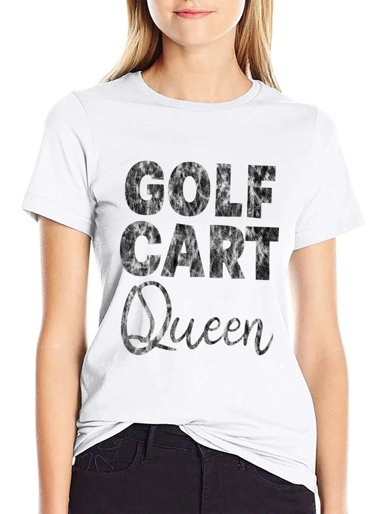 Golf Cart Queen T-Shirt - Black