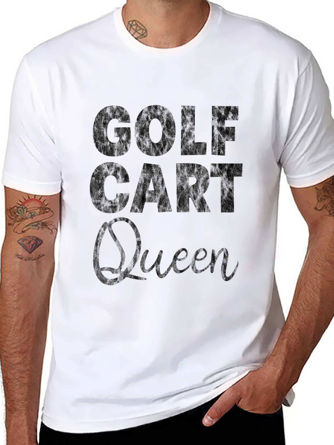 Golf Cart Queen T-Shirt - Black