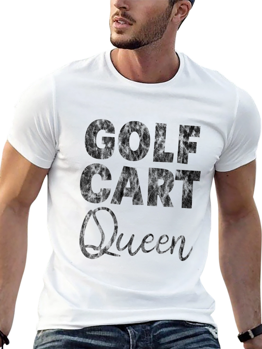 Golf Cart Queen T-Shirt - Black