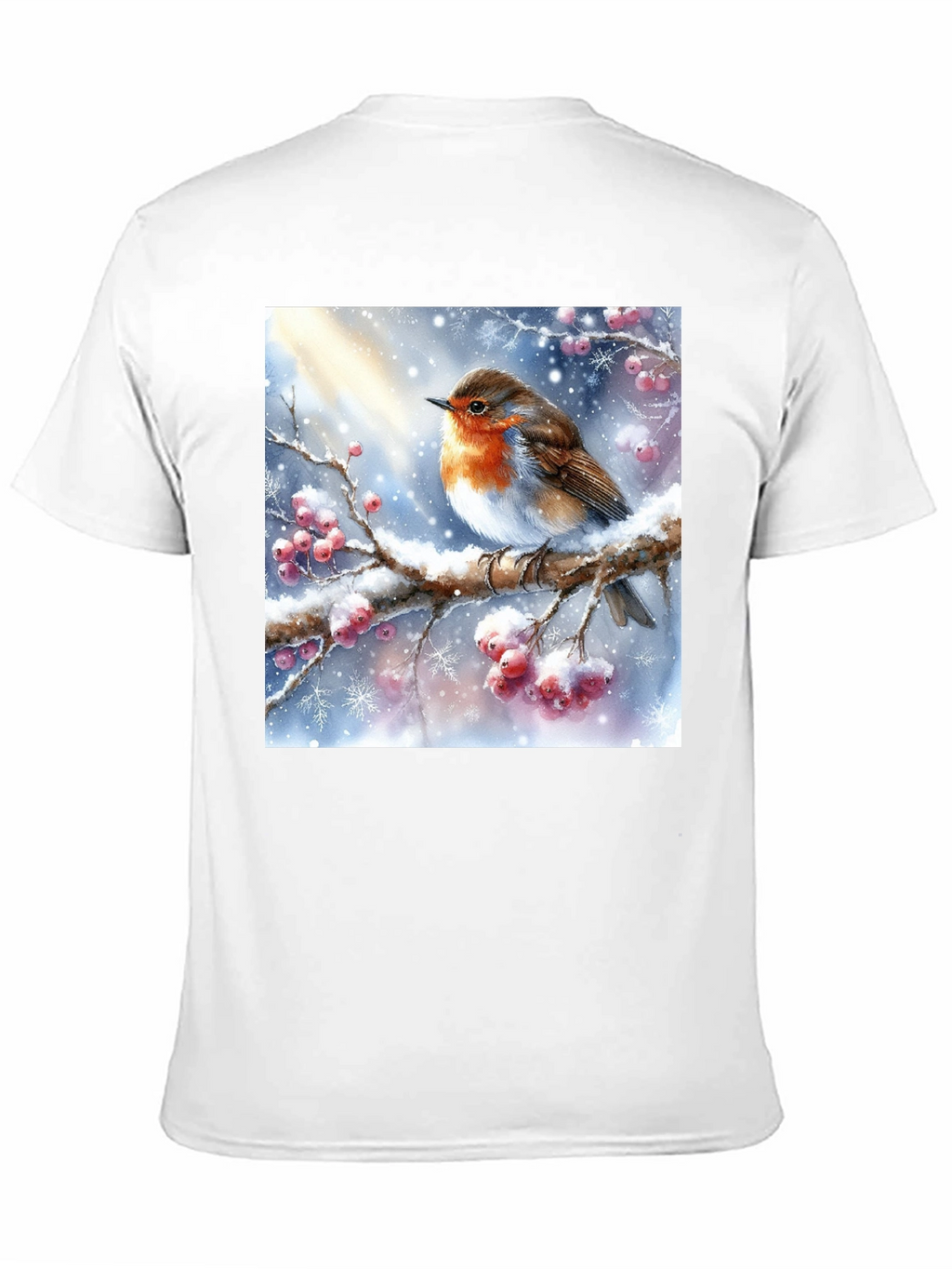 Winter Robin T-Shirt - Holiday Bird Design