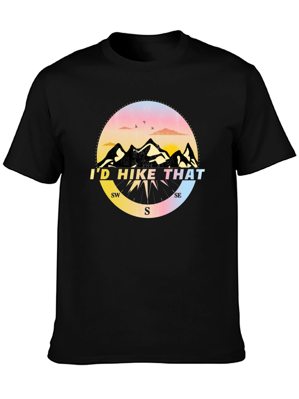 Id Hike That T-Shirt - Mountain Compass Design