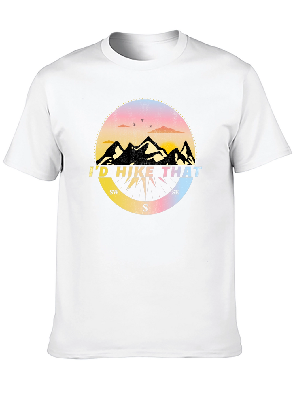Id Hike That T-Shirt - Mountain Compass Design