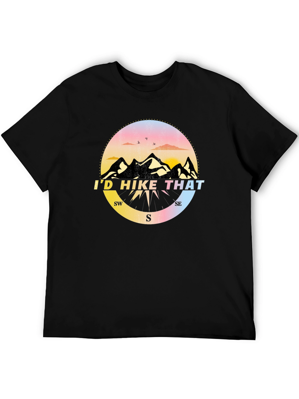 Id Hike That T-Shirt - Mountain Compass Design