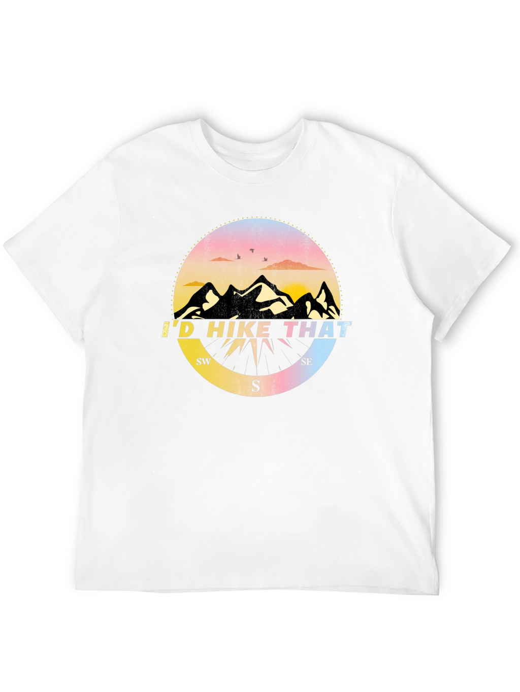 Id Hike That T-Shirt - Mountain Compass Design