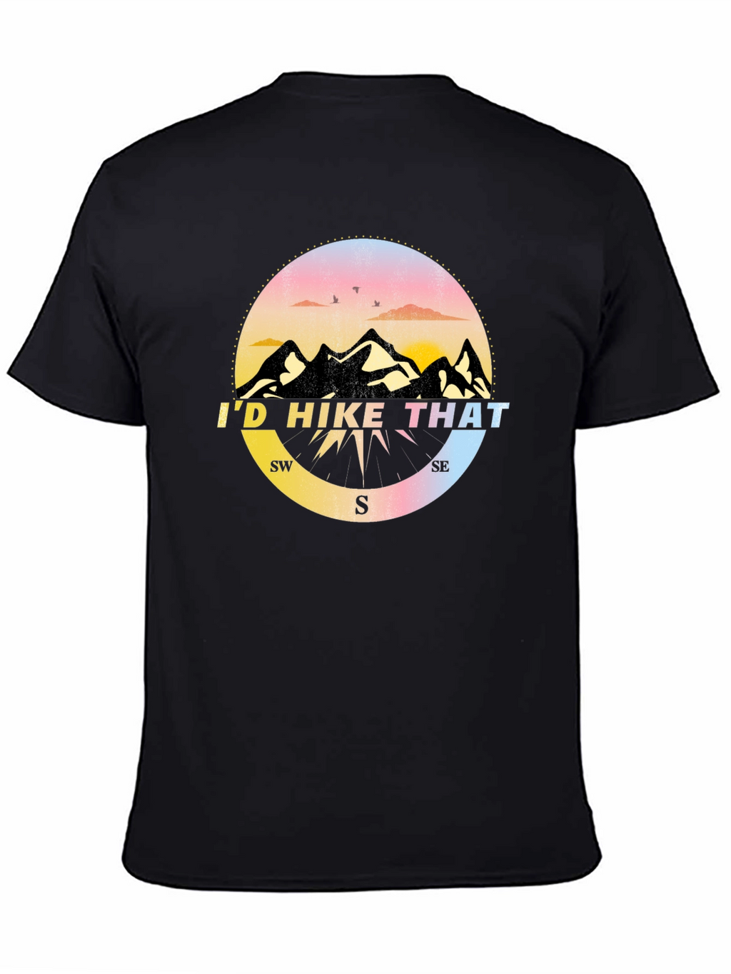 Id Hike That T-Shirt - Mountain Compass Design