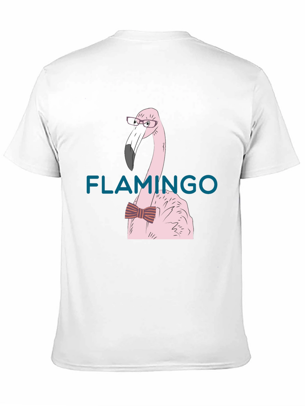 Flamingo with Bow Tie Black T-Shirt