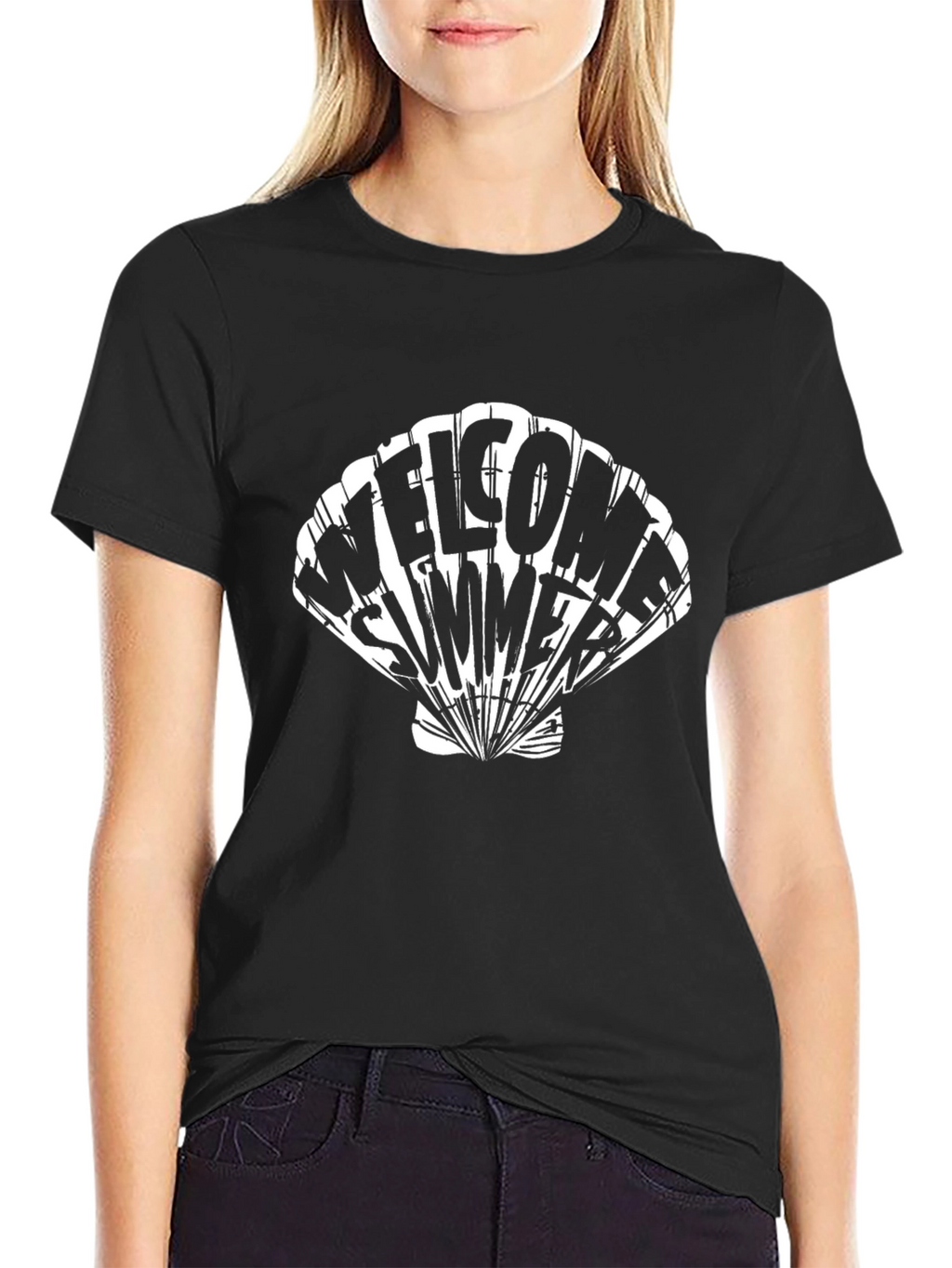 Welcome Summer Graphic Black T-Shirt