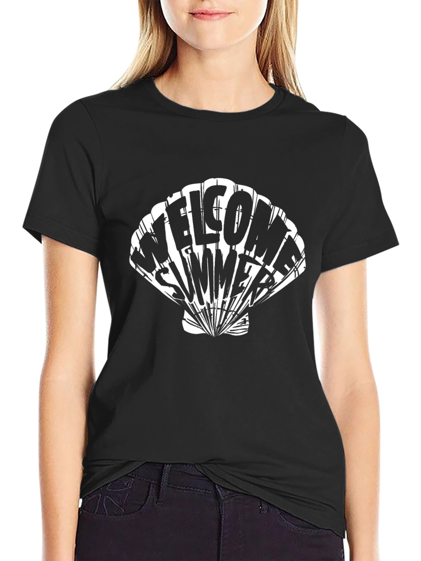 Welcome Summer Graphic Black T-Shirt