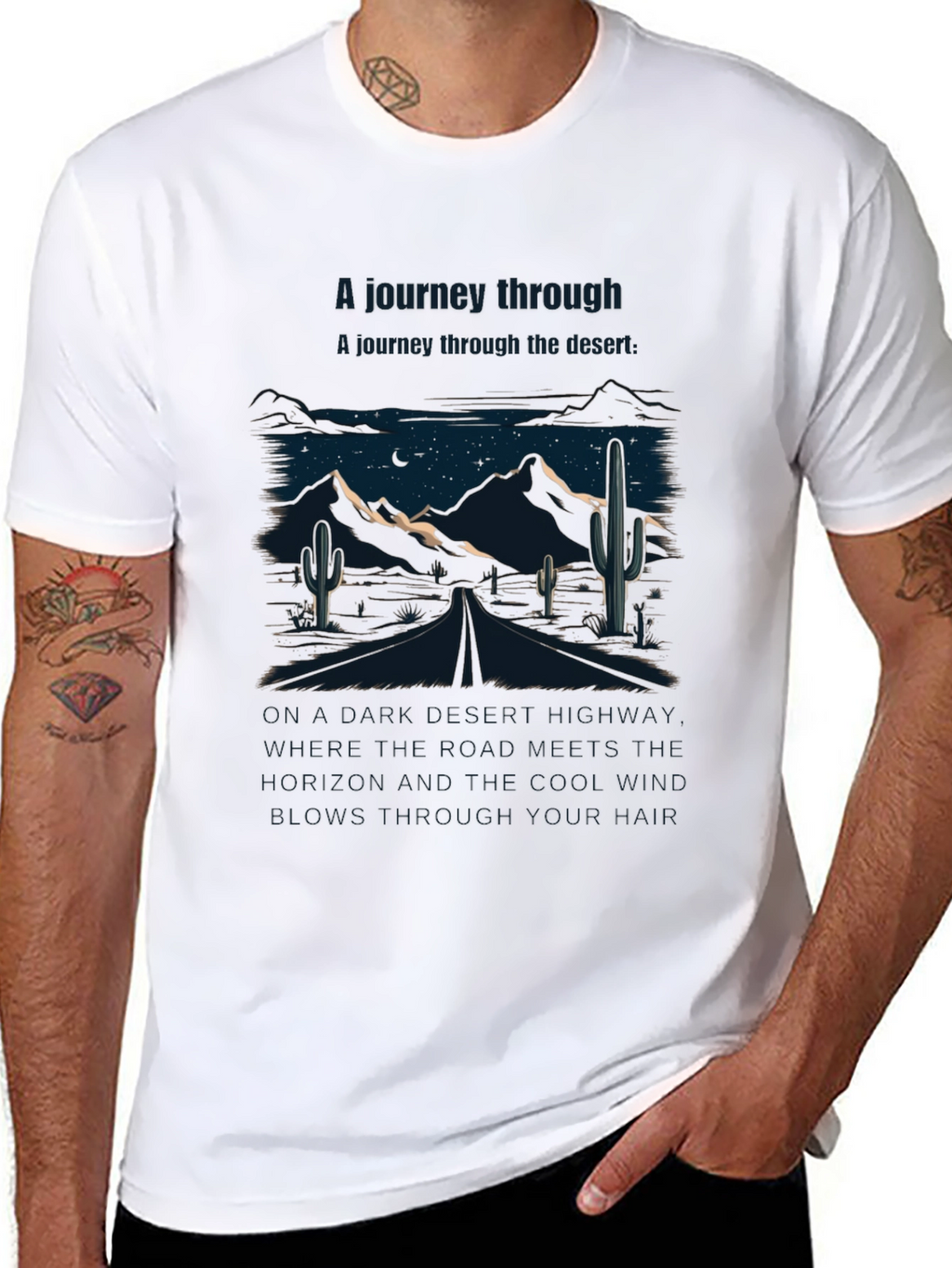 Desert Journey Graphic Tee - Unisex Black T-Shirt